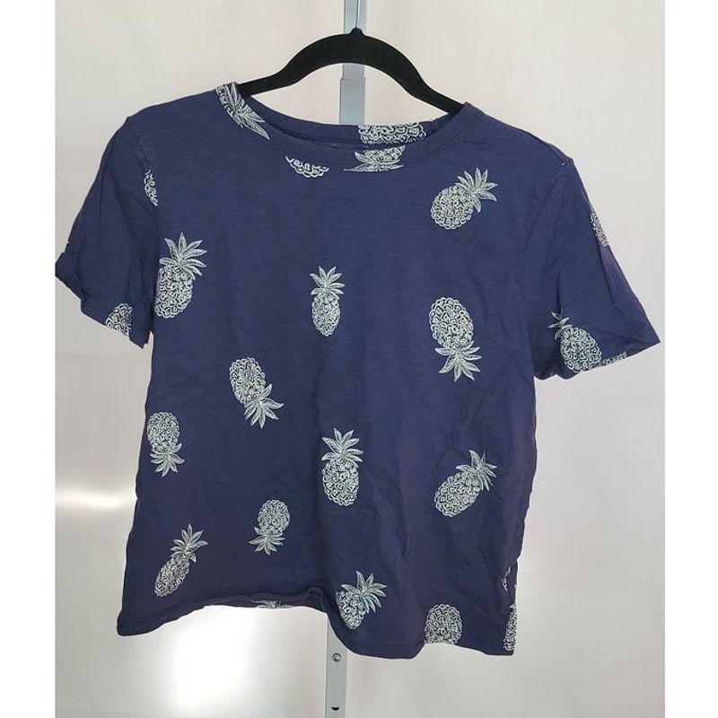 Old Navy Old Navy Blue Pineapple Short Sleeve Top Size M Size M / US 6-8 / IT 42-44 - 1 Thumbnail