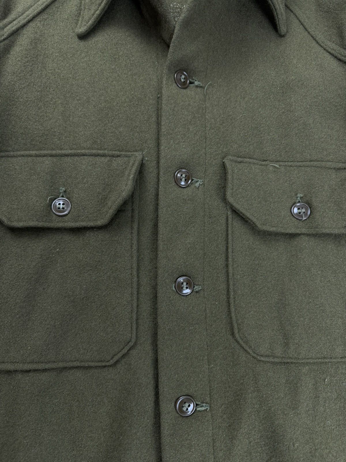 Vintage Vintage US Army OG-108 Olive Green Wool Field Jacket Shirt Size US M / EU 48-50 / 2 - 7 Thumbnail