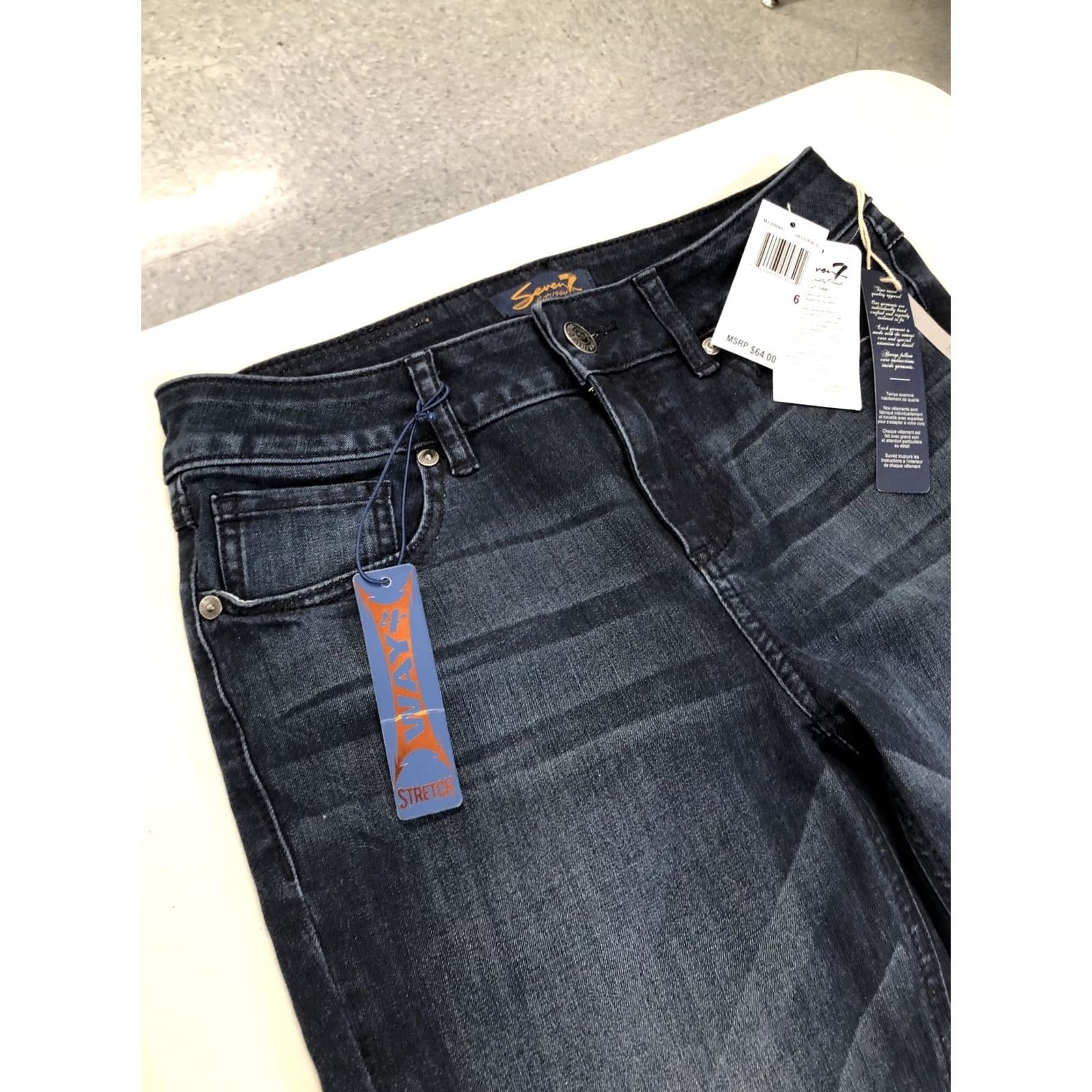 Vintage Seven7 Wash(Blue) Skinny High Rise Ankle Jeans Size 6 NWT Helios 4.00 Denim Womens Jeans Skinny Lightweight Solid Blue 2010s Size 28" / US 6 / IT 42 - 7 Thumbnail