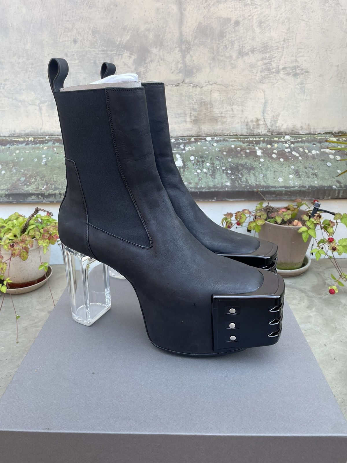 image of Rick Owens Kiss Grill Boots in Black, Men's (Size 11)