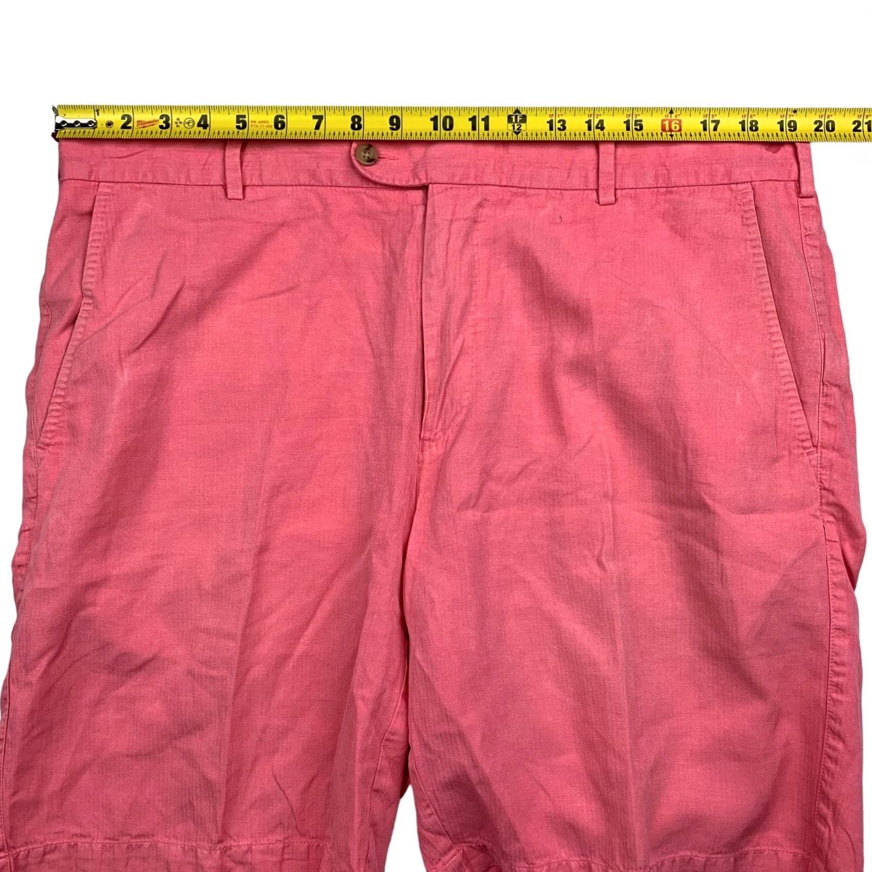 Peter Millar Peter Millar Men’s Chino Shorts Pink Flat Front 9in Inseam 38 Linen/Silk/Cotton Regular Mens Size US 38 / EU 54 - 6 Thumbnail