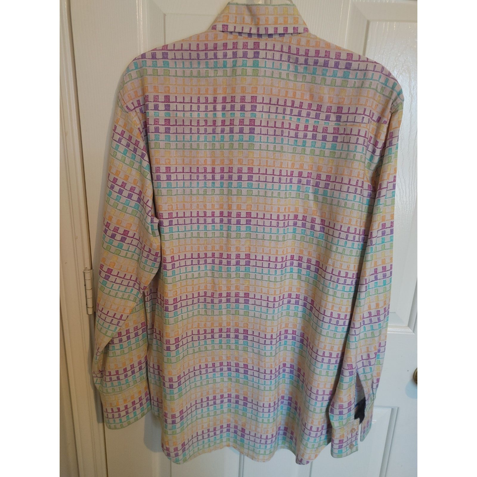 Robert Graham Robert Graham Men's Shirt Button Geometric Medium Linen Size US M / EU 48-50 / 2 - 9 Thumbnail