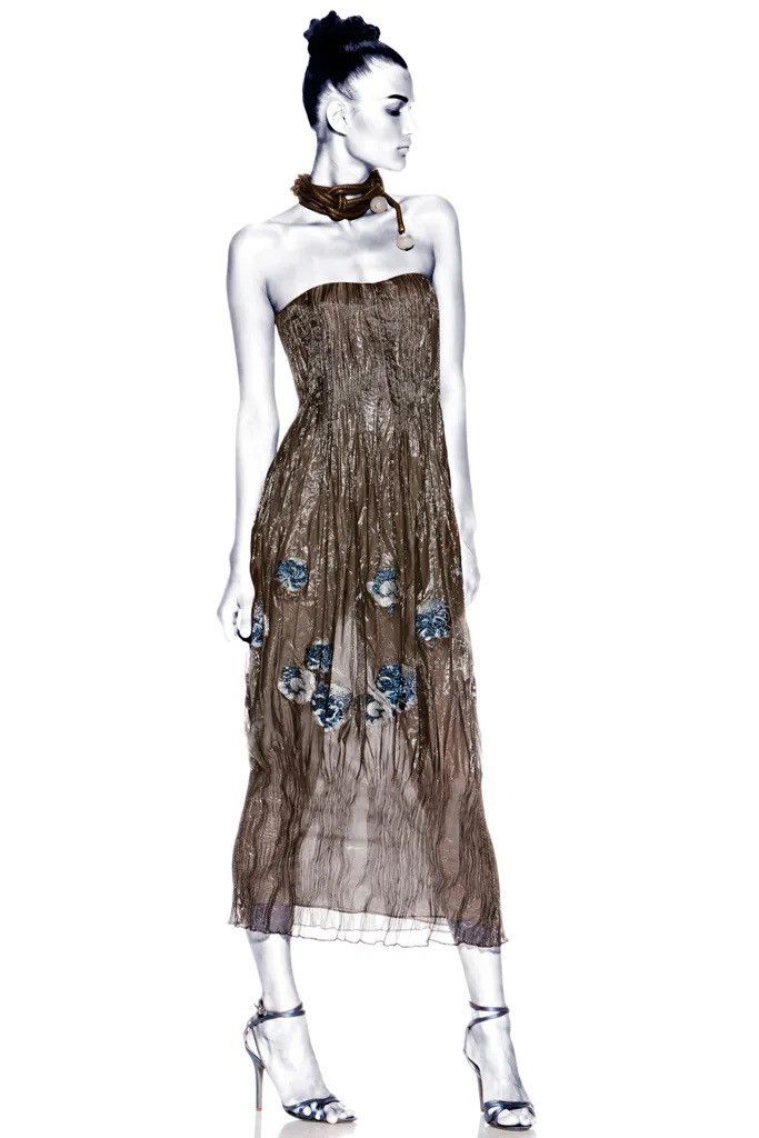 Giorgio Armani Resort 2012 Giorgio Armani sheer silver gown Size XS / US 0-2 / IT 36-38 - 13 Thumbnail