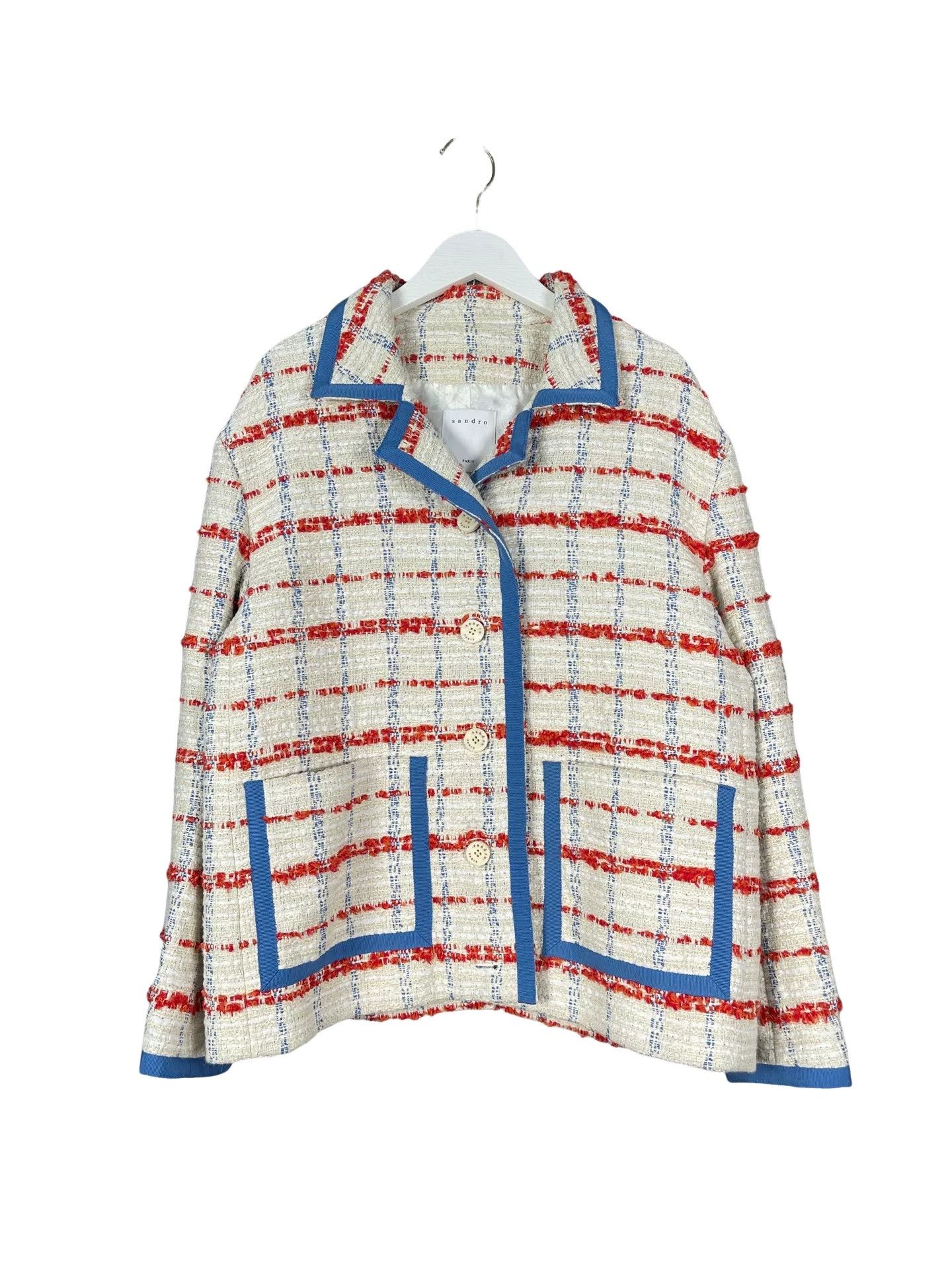 Sandro Sandro Tweed Check Blazer Size 36 Size XS / US 0-2 / IT 36-38 - 1 Thumbnail