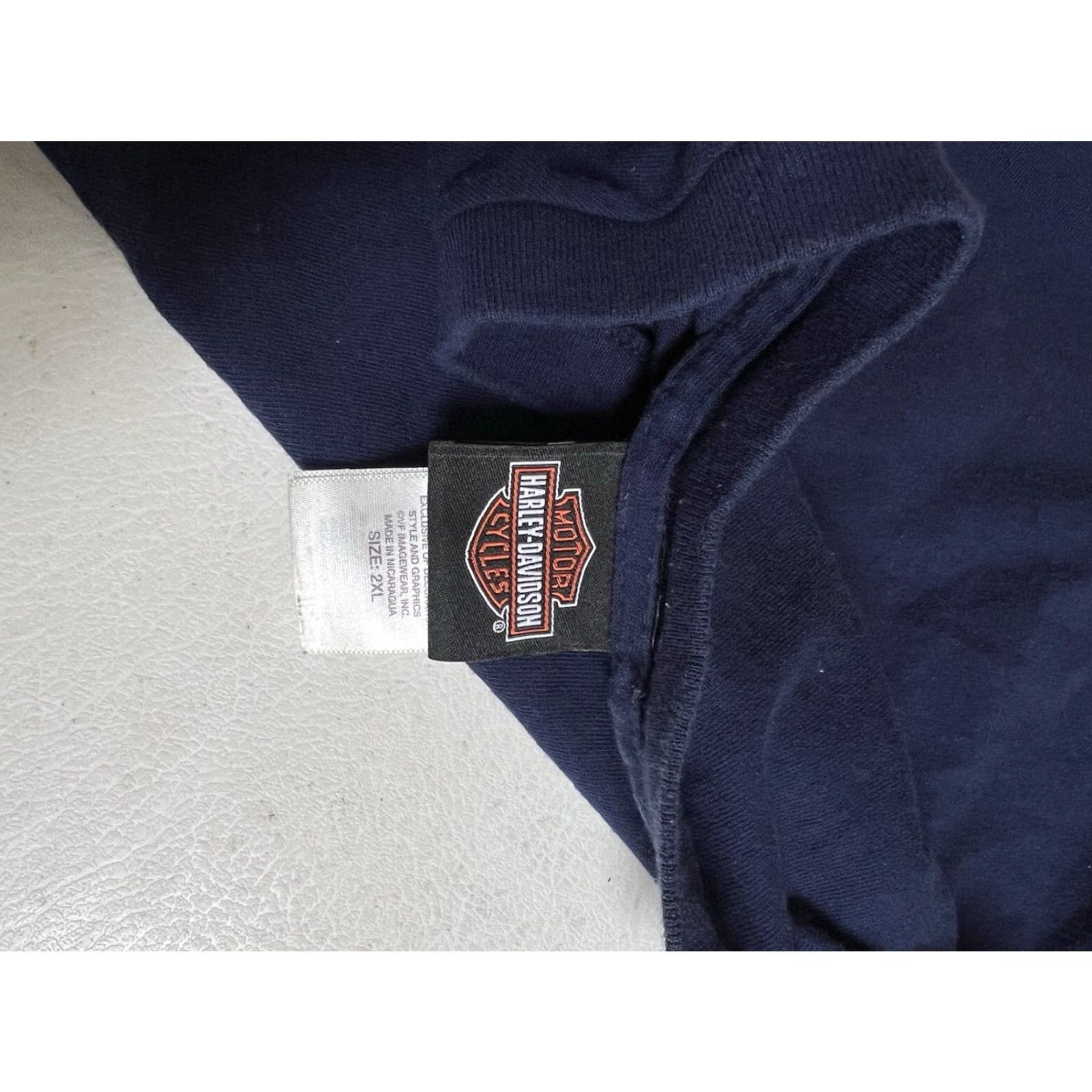 Harley Davidson Harley-Davidson T-Shirt Mens 2XL Blue Short Sleeve Crew Neck Blank Tee Size US XXL / EU 58 / 5 - 4 Thumbnail
