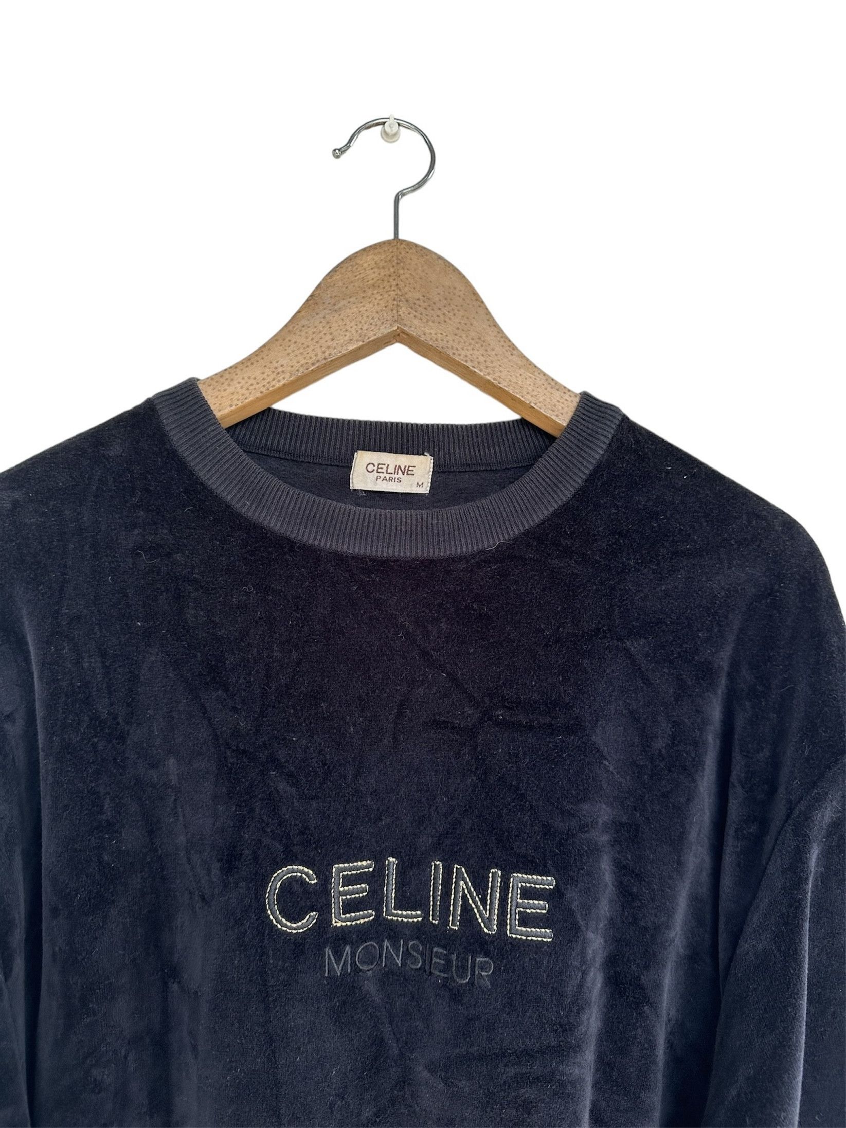 Celine VINTAGE CELINE MONSIEUR VELVET SWEATSHIRT Size US M / EU 48-50 / 2 - 3 Thumbnail