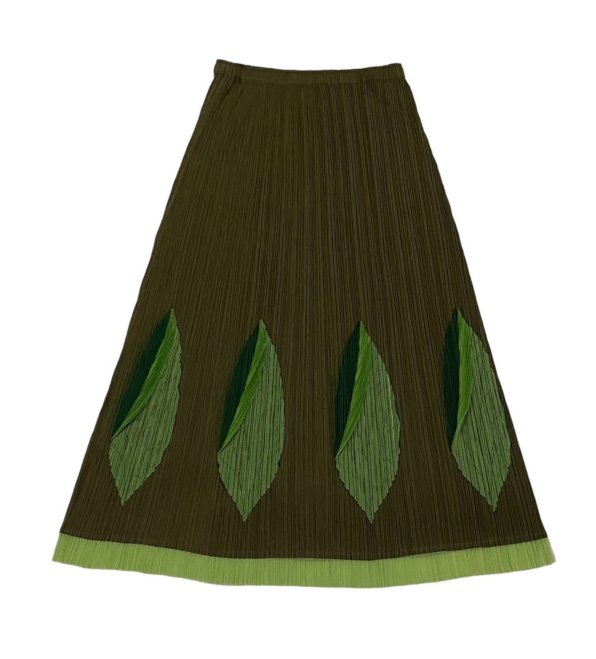Issey Miyake Pleats Please Issey Miyake Pleated Leaves Motif Long Skirt Size 28" / US 6 / IT 42 - 4 Thumbnail