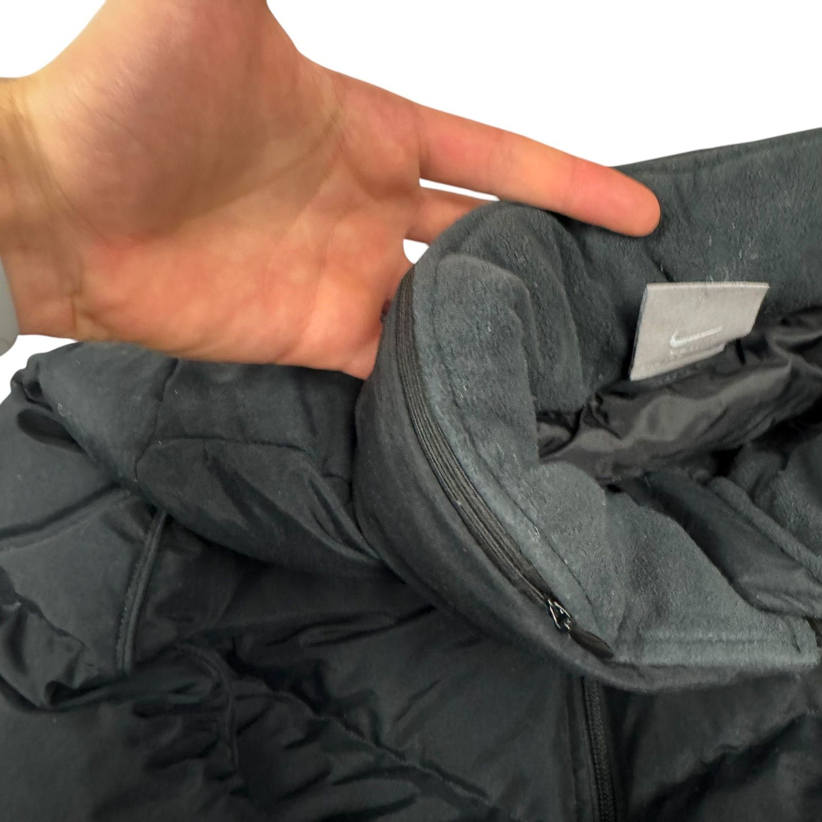 Nike × Vintage Nike Women's Black Swoosh Logo Full Zip Puffer Jacket XS Size XS / US 0-2 / IT 36-38 - 9 Thumbnail