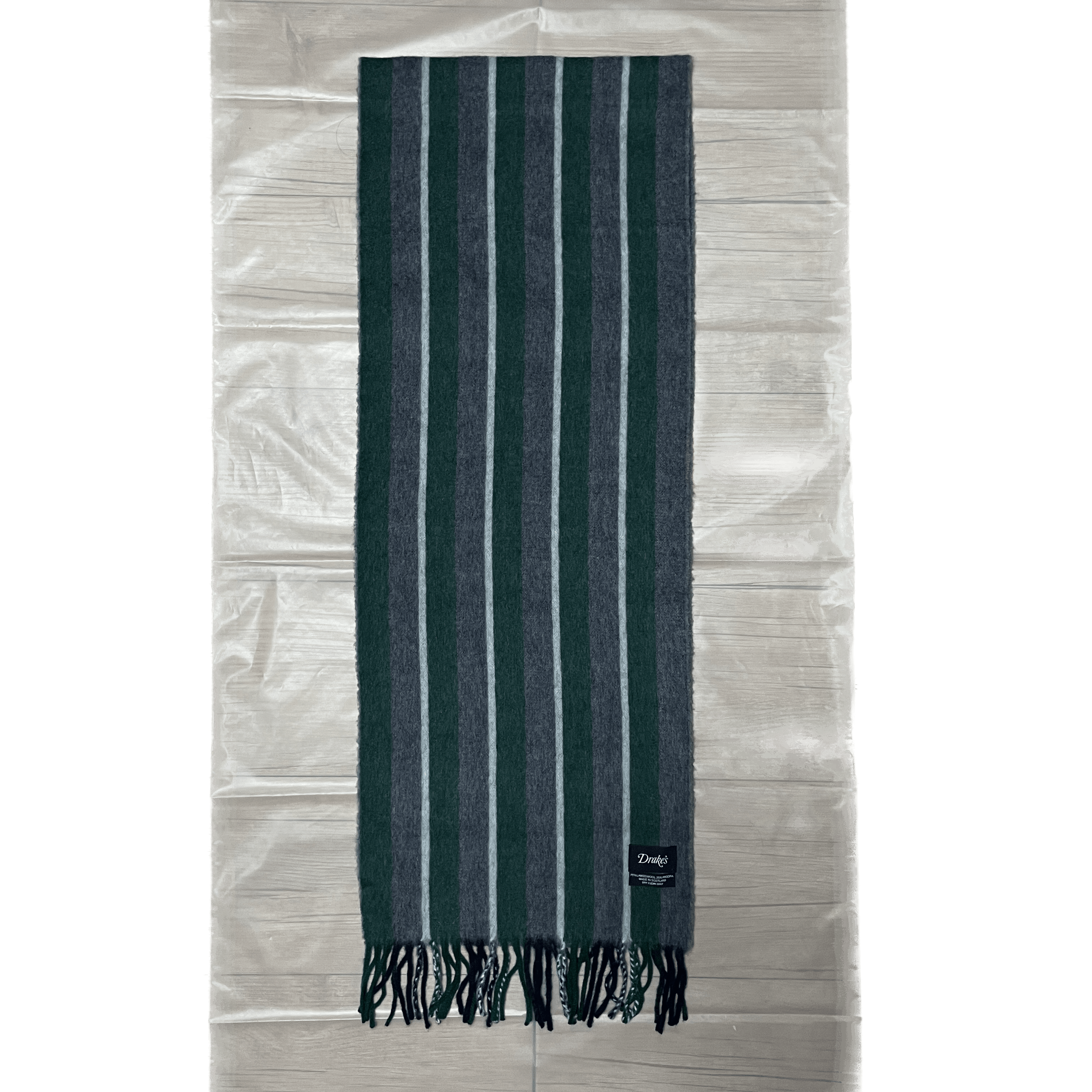 Drake's Drake's Green Stripe muffler Size ONE SIZE - 1 Thumbnail