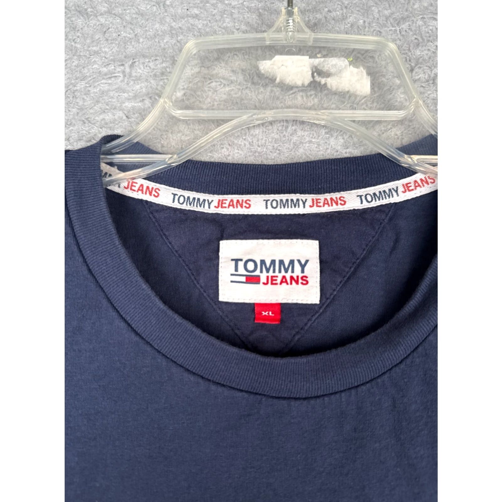 Tommy Hilfiger VINTAGE Tommy Hilfiger Jeans Shirt Adult XL Blue Short Sleeve Crew Neck Cotton Size US XL / EU 56 / 4 - 7 Thumbnail