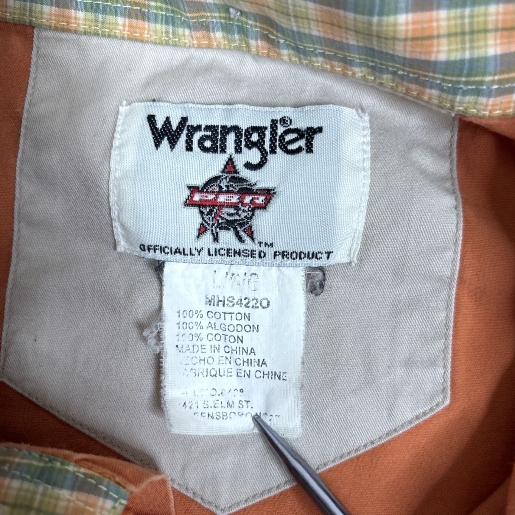 Wrangler Wrangler Button Up Long Sleeve PBR Bull Riding Men Large Salmon Mens Size US L / EU 52-54 / 3 - 4 Thumbnail