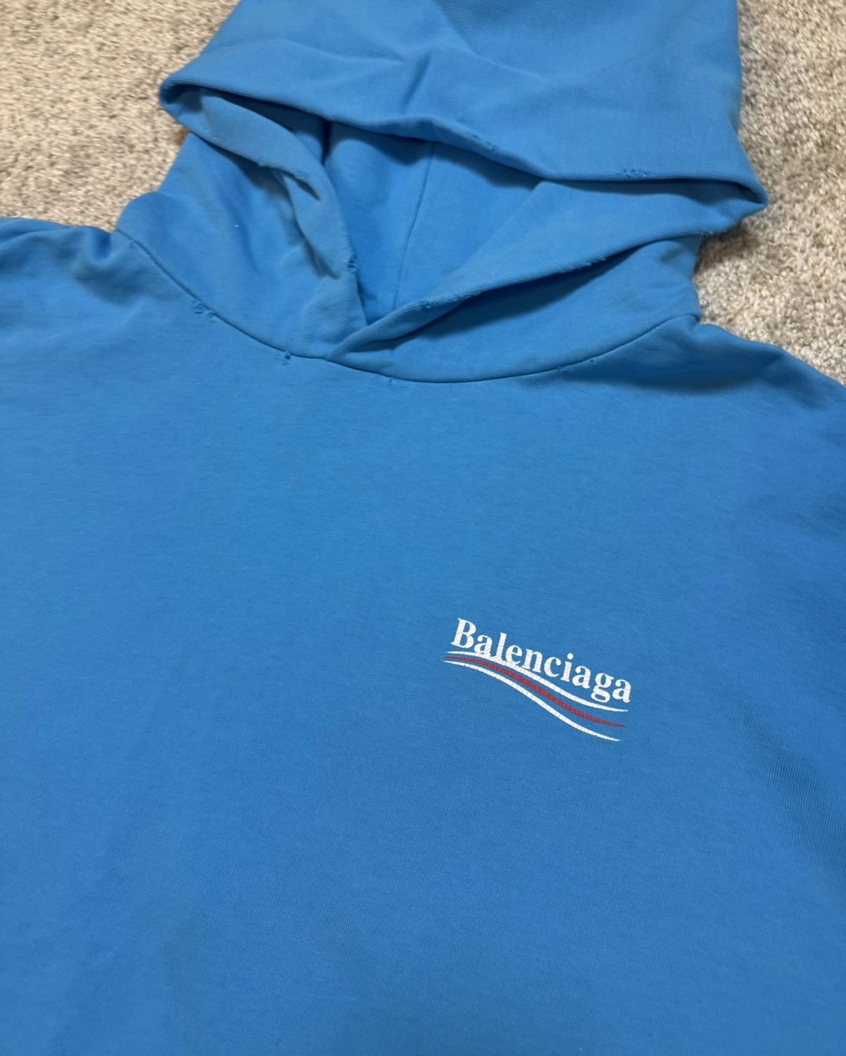Balenciaga Balenciaga Campaign Logo Hoodie Blue Sky Size US XL / EU 56 / 4 - 3 Thumbnail