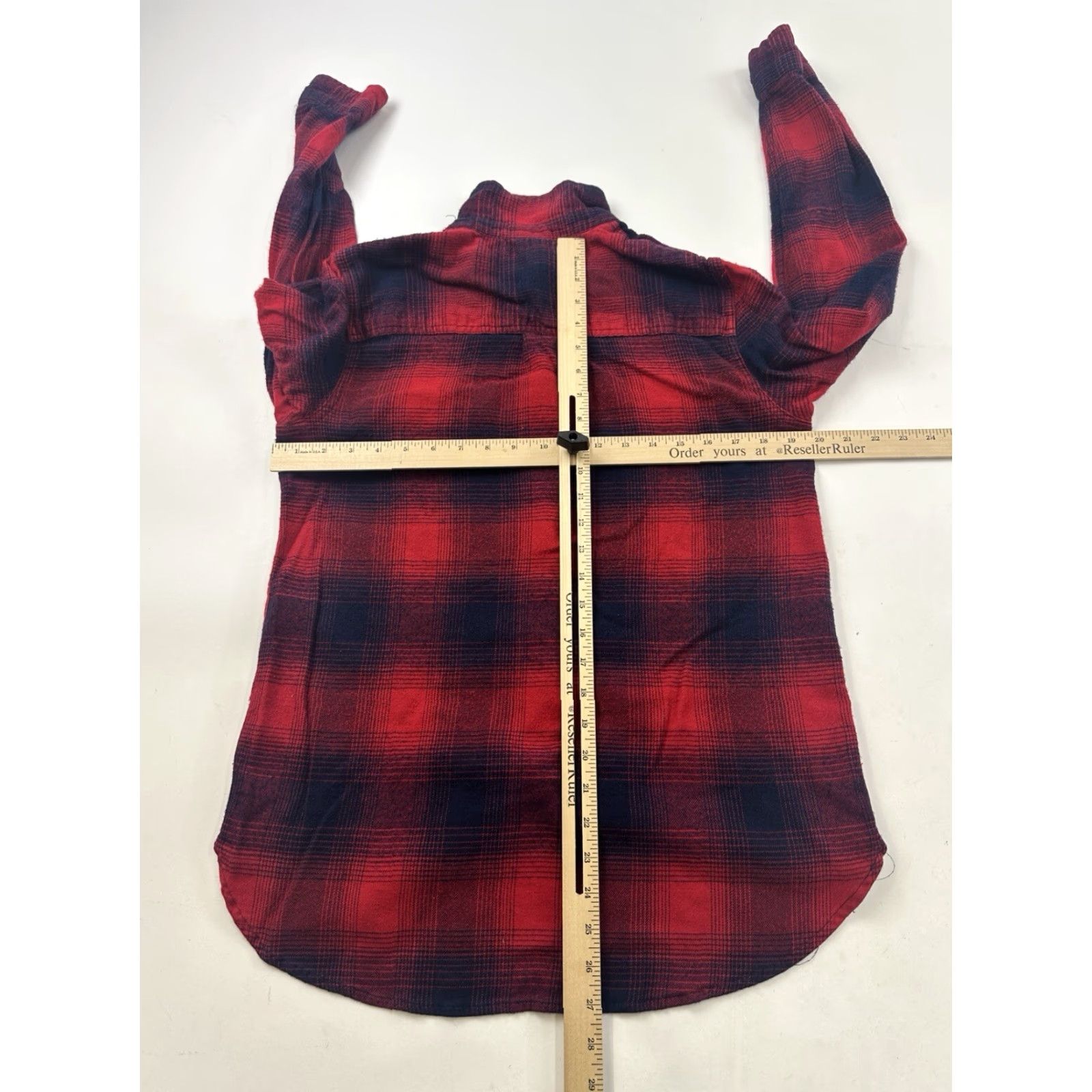 Madewell Madewell Shirt Womens L Red Blue Plaid Flannel Button-Up Casual Sleeve Collared Cotton Size L / US 10 / IT 46 - 4 Thumbnail