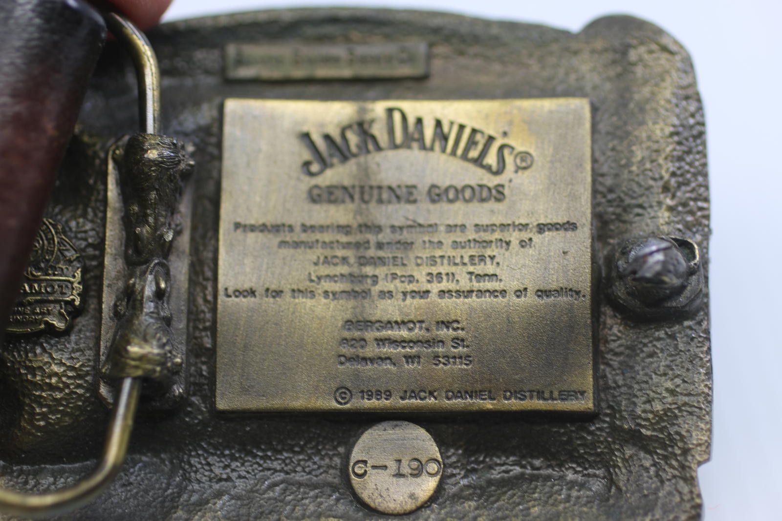 Other Vintage Jack Daniel’s Leather Belt Brass Buckle '89 Licensed Size ONE SIZE - 10 Thumbnail