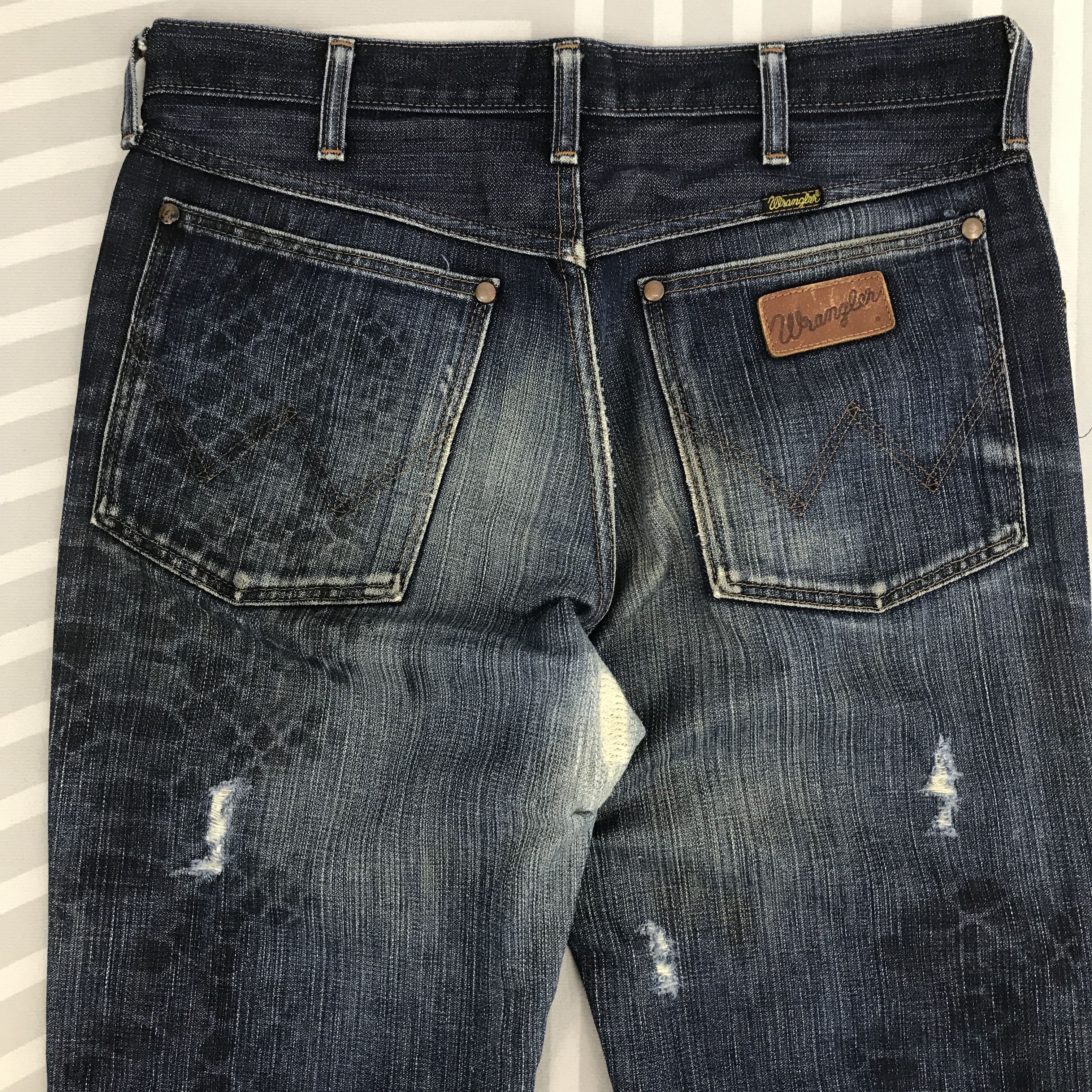 Vintage × Wrangler Flare Wrangler Distressed Bootcut Denim jeans pants Size US 32 / EU 48 - 6 Thumbnail
