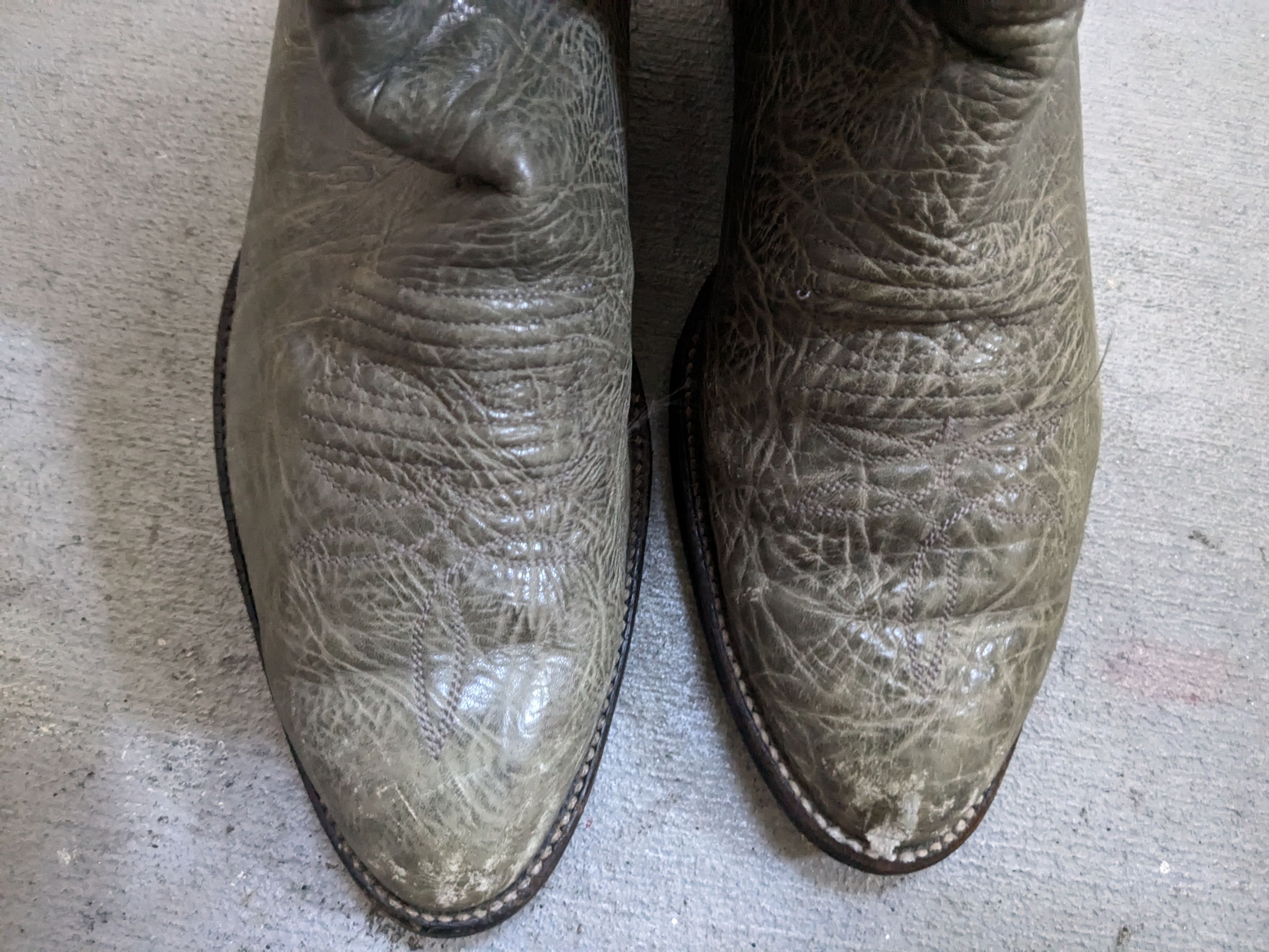 Larry Mahan Larry Mahan Cowboy Boots Olive Green Gray Leather 10 M Size US 10 / EU 43 - 3 Thumbnail