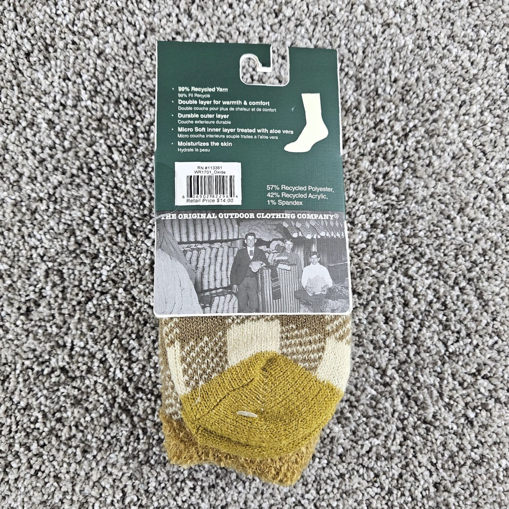 Vintage Woolrich Home Socks One Size Aloe Vera Cozy Slipper Recycled Yarn Plaid House So Size ONE SIZE - 4 Thumbnail
