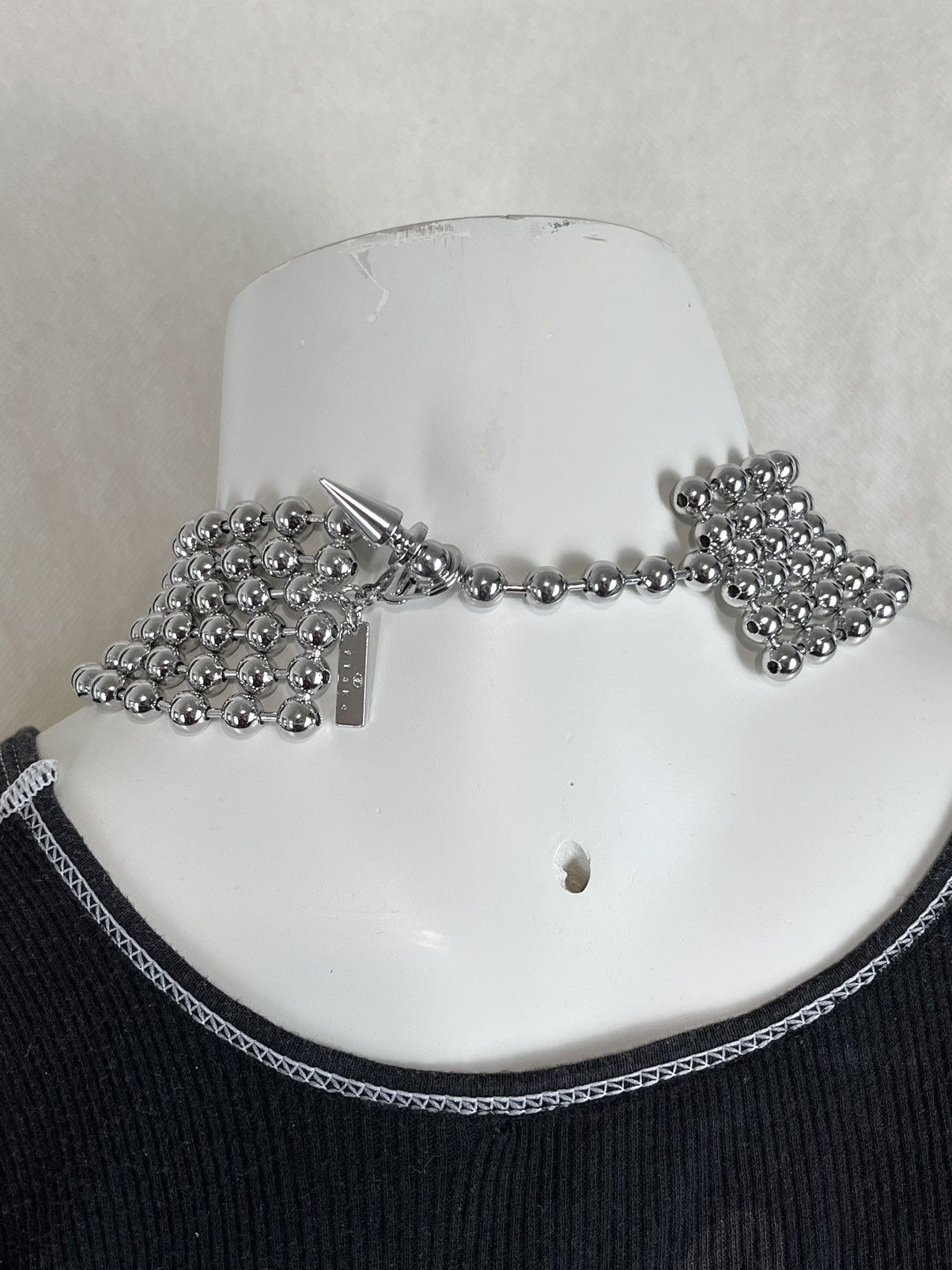 Comme des Garcons Junya Watanabe Spike Ball Chain Layered Choker Necklace Size ONE SIZE - 3 Thumbnail