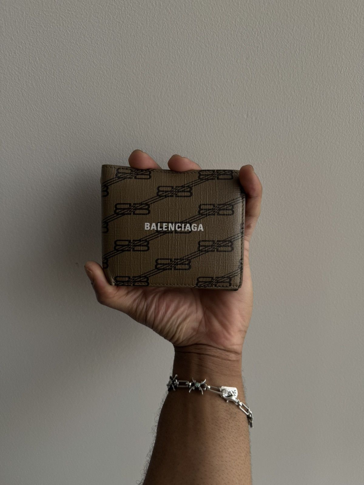 Balenciaga Signature Square Folded Wallet BB Monogram Coated