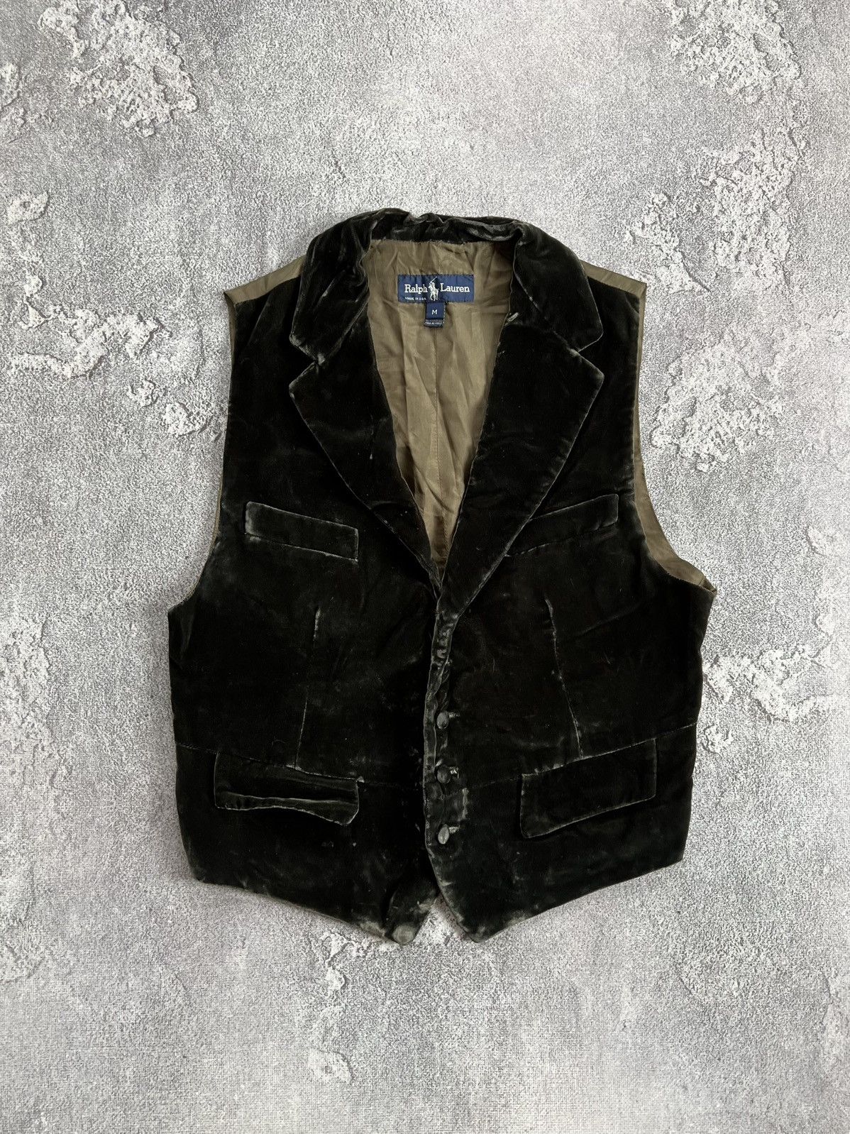 Ralph Lauren Velvet Vest Classic Vintage Preppy Academia USA