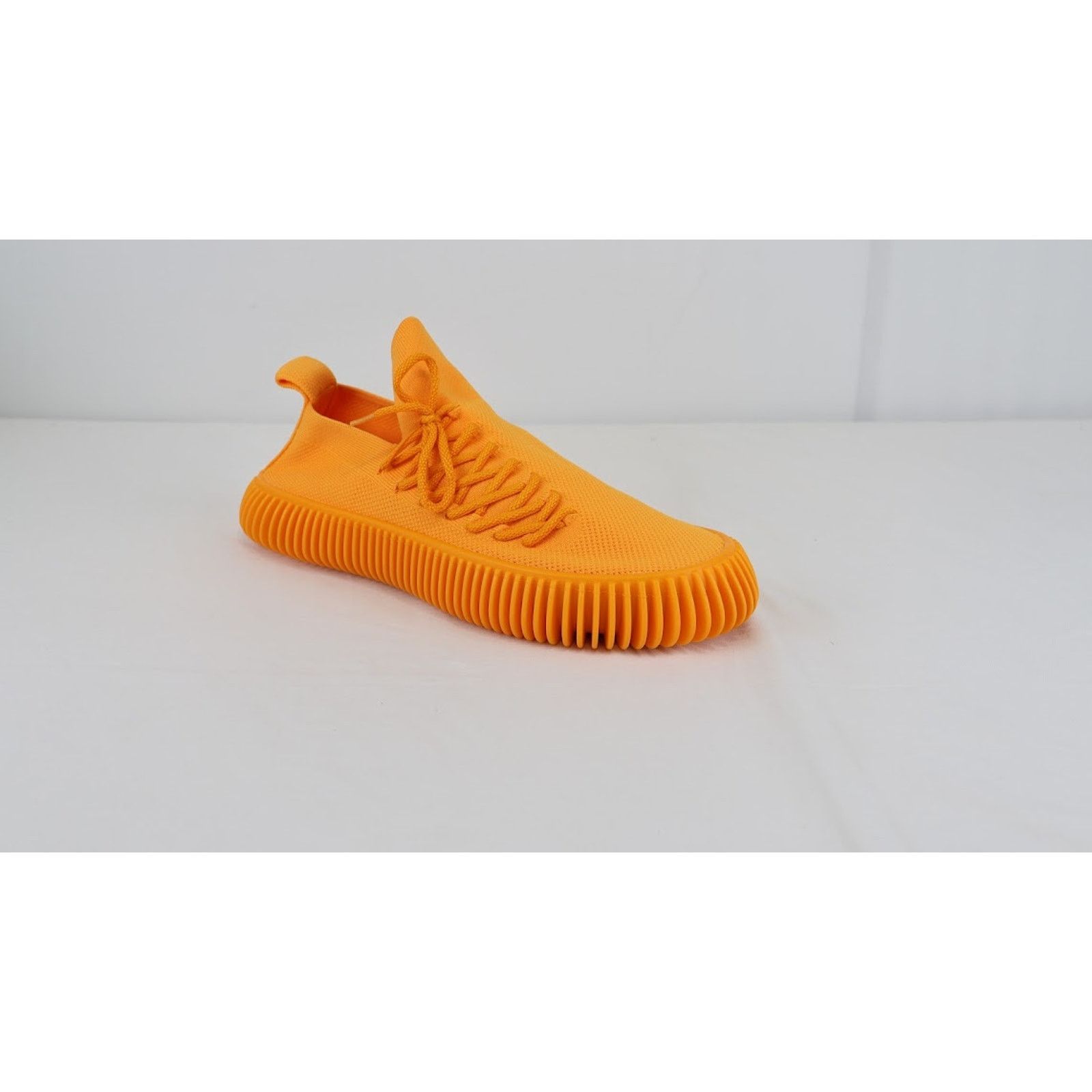 Bottega Veneta o1rshd1 Tech Knit Stretch Ripple Sneaker in Tangerine Size US 12 / EU 45 - 3 Thumbnail