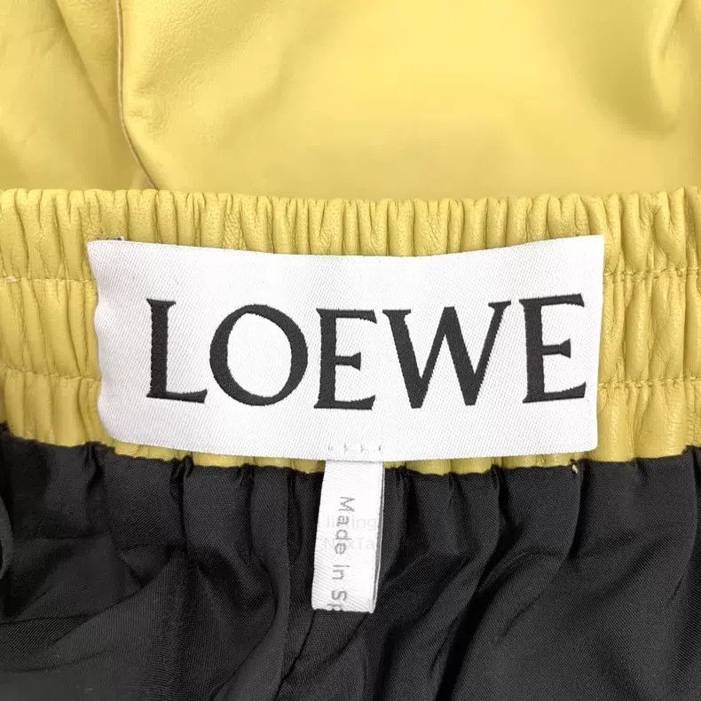 Loewe Loewe size XS Yellow lamb leather logo embossed casual wide Size 22" - 7 Thumbnail