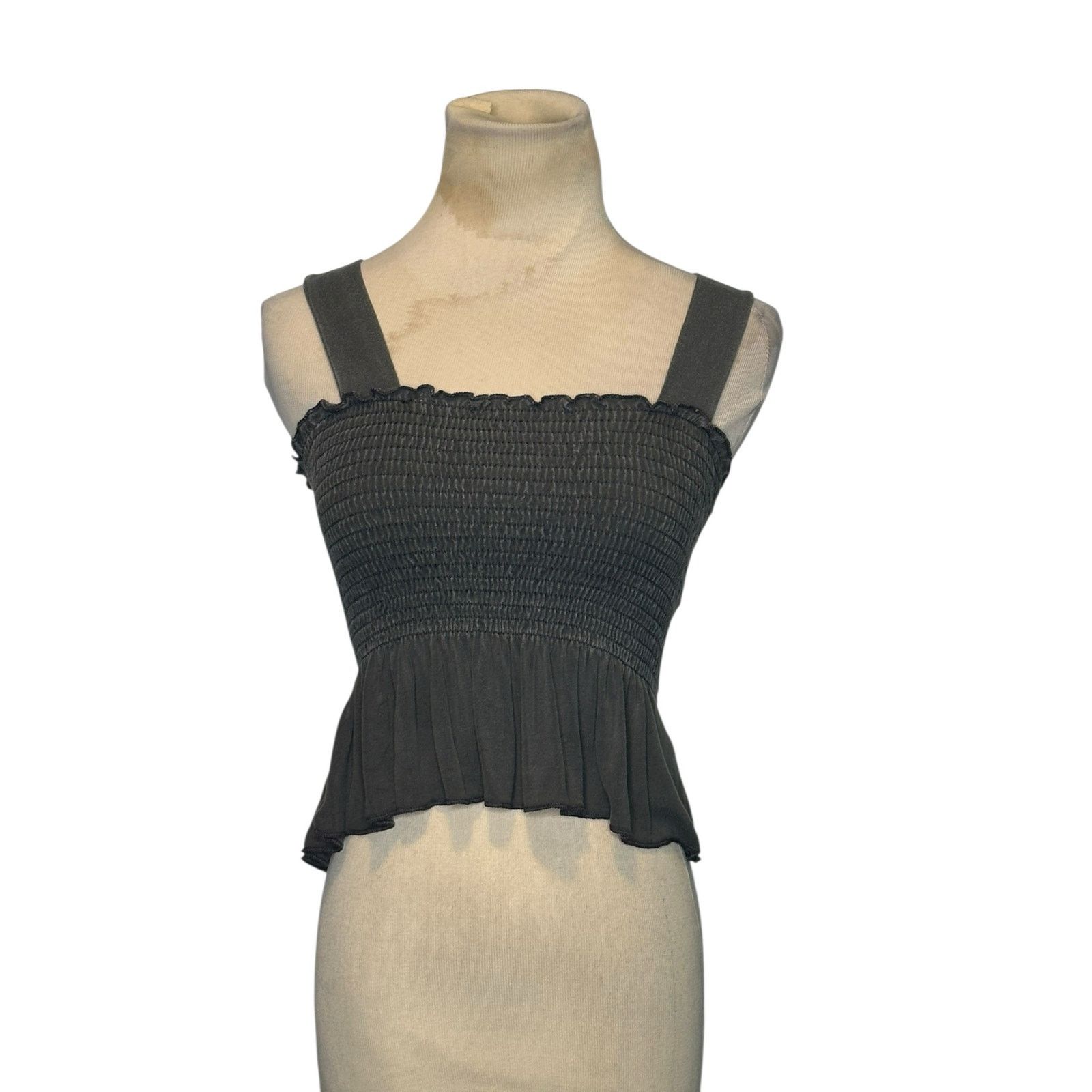 Urban Outfitters Urban Outfitters gray wash smocked peplum tank top size XS Size XS / US 0-2 / IT 36-38 - 8 Thumbnail