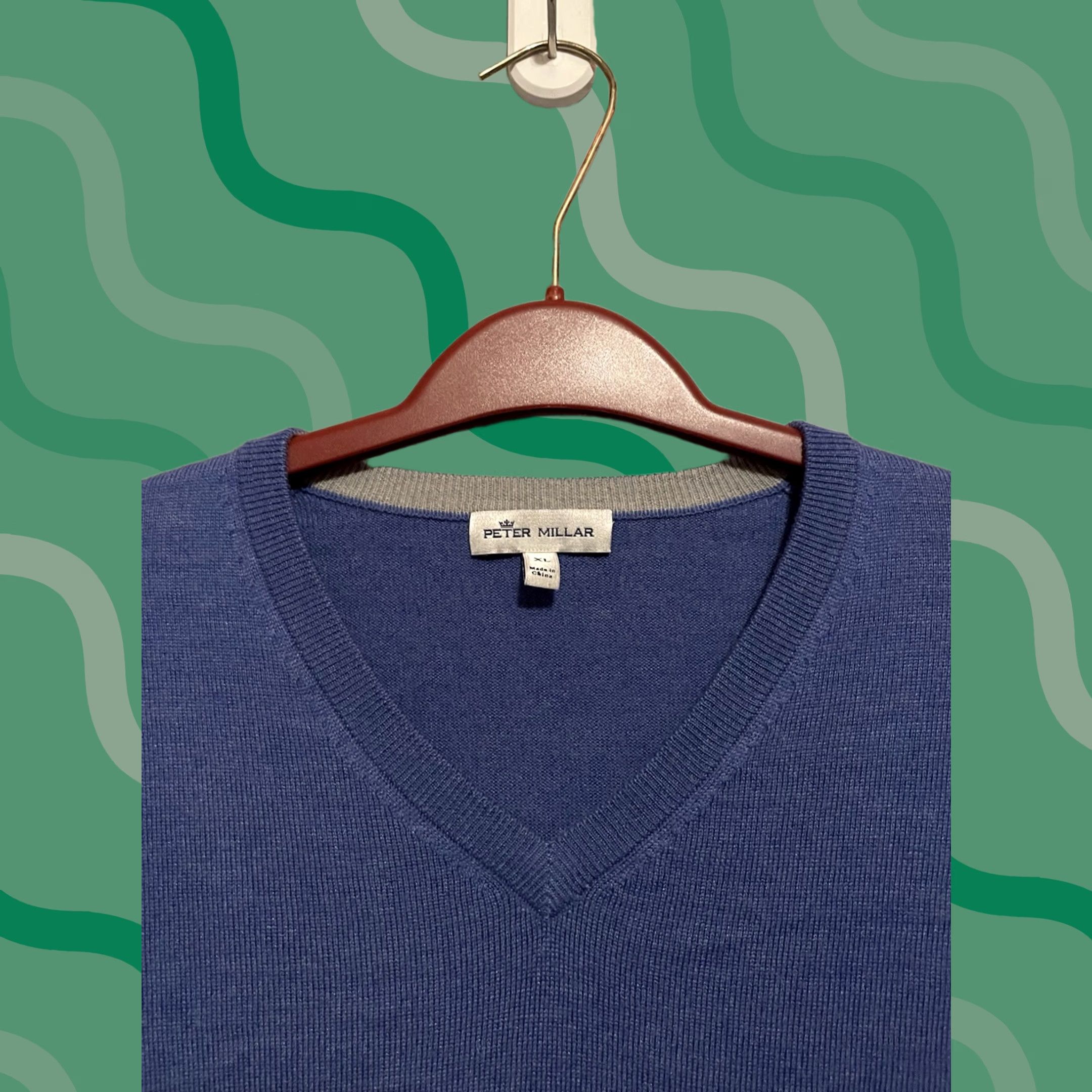 Peter Millar Peter Millar Sweater Mens XL Blue Soft Merino Wool Silk Neck Pullover D355 Size US XL / EU 56 / 4 - 1 Thumbnail