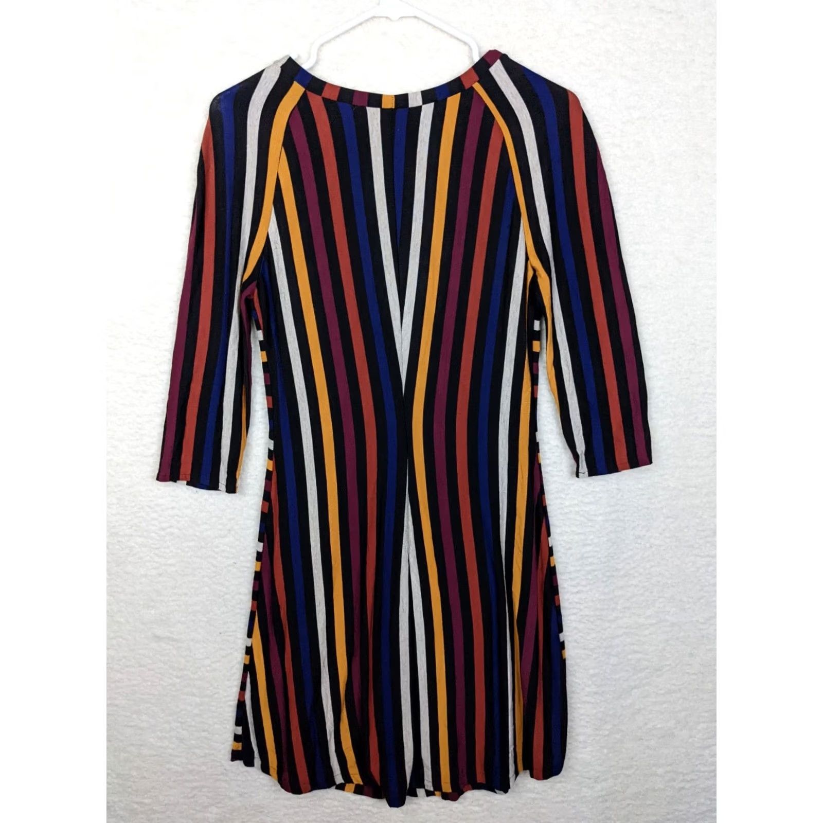Rainbow Elana Kattan Rainbow Striped Elbow Sleeve Fit Flare Dress XS Size XS / US 0-2 / IT 36-38 - 2 Thumbnail