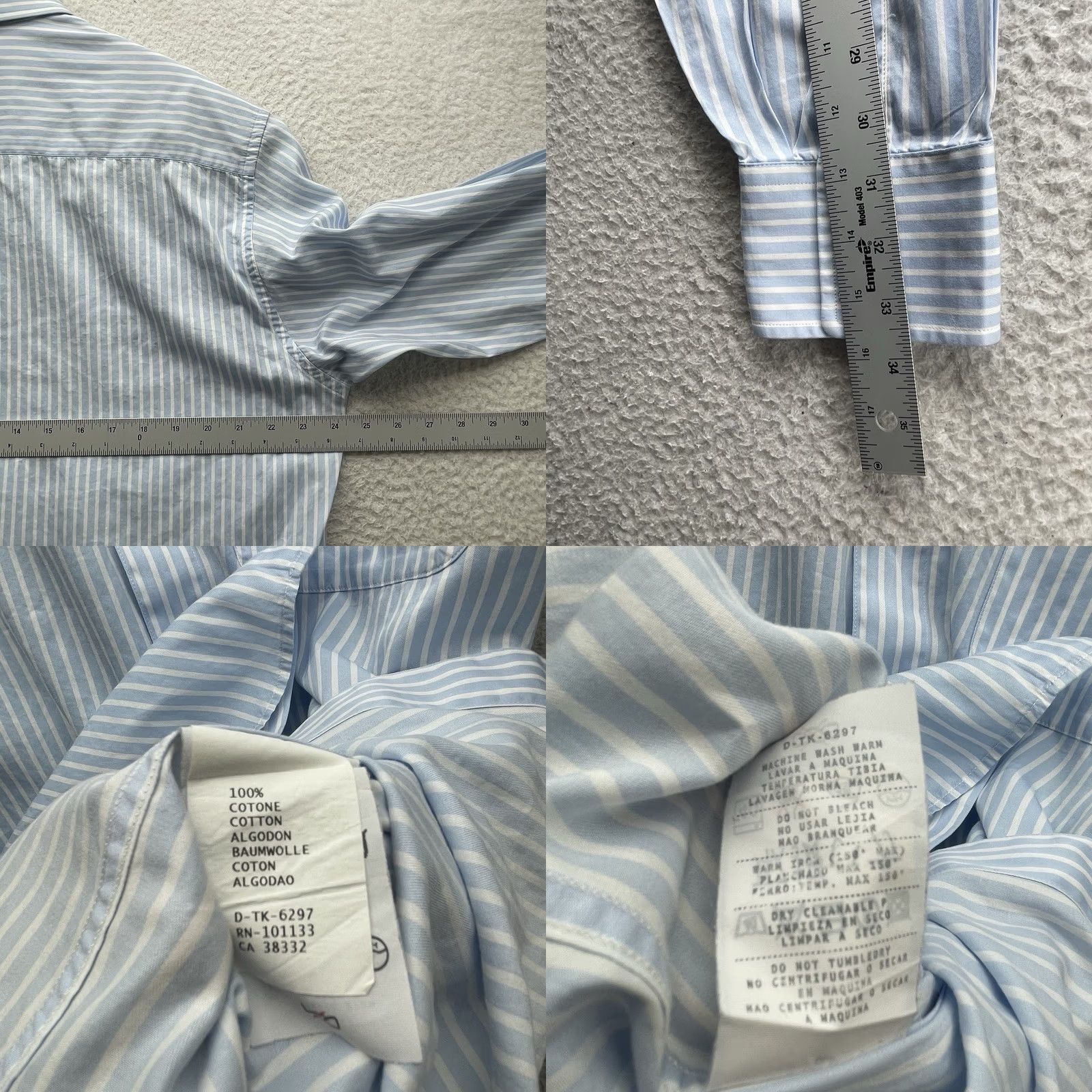 Ermenegildo Zegna Ermenegildo Zegna Dress Shirt Mens XL Blue White Striped Designer Preppy Size 46R - 8 Thumbnail