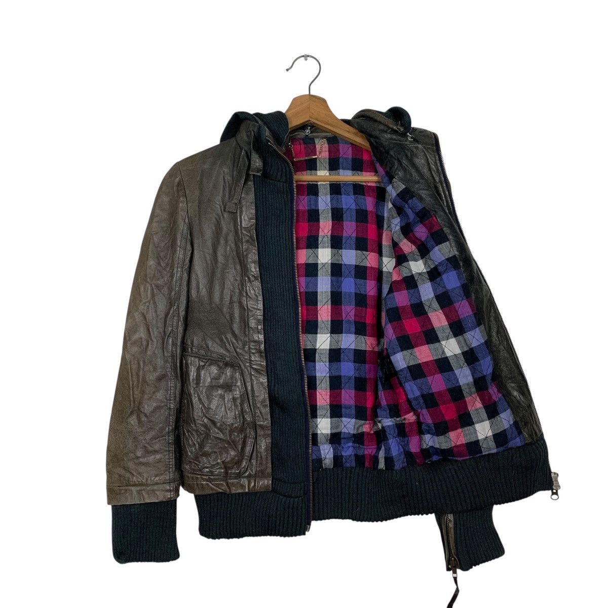 Other Smork Hooded Leather Jacket Size XS / US 0-2 / IT 36-38 - 10 Thumbnail