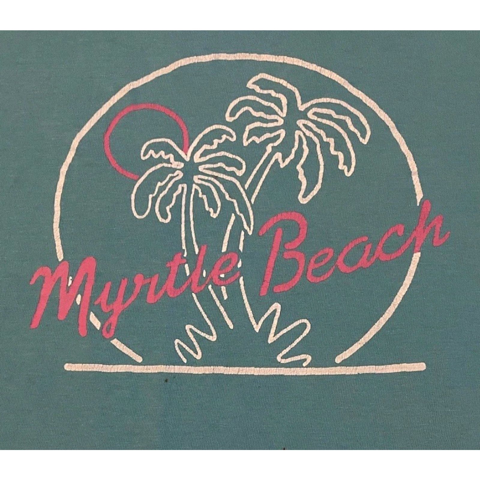Vintage VINTAGE Myrtle Beach 80s Faded Shirt L USA Surf Beach Grunge Art Ocean Pacific Single Stitch T-Shirt Men USA 90s Size US L / EU 52-54 / 3 - 2 Thumbnail