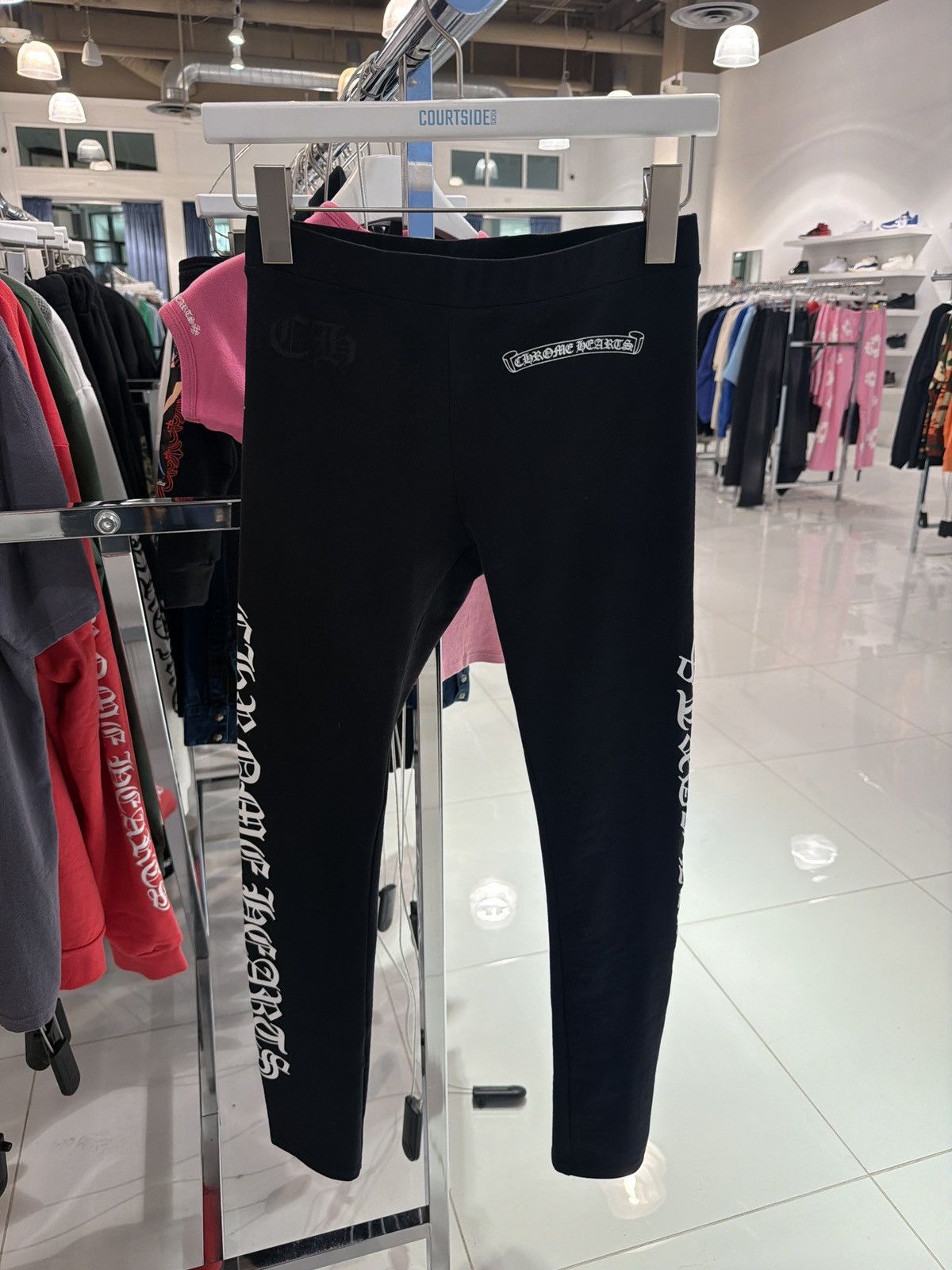 Chrome Hearts Chrome Hearts Scroll Black Leggings Size 28" / US 6 / IT 42 - 1 Thumbnail