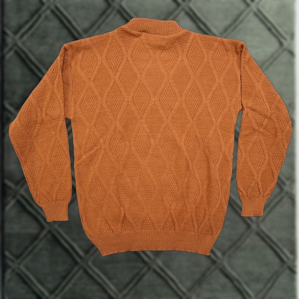 Vintage VINTAGE American Pride Sweater 80s Geometric Heart Knit Wool Blend Mock Neck Womens M Brown Crewneck Pullover Vintage Decade 80s Womens Size M / US 6-8 / IT 42-44 - 1 Thumbnail