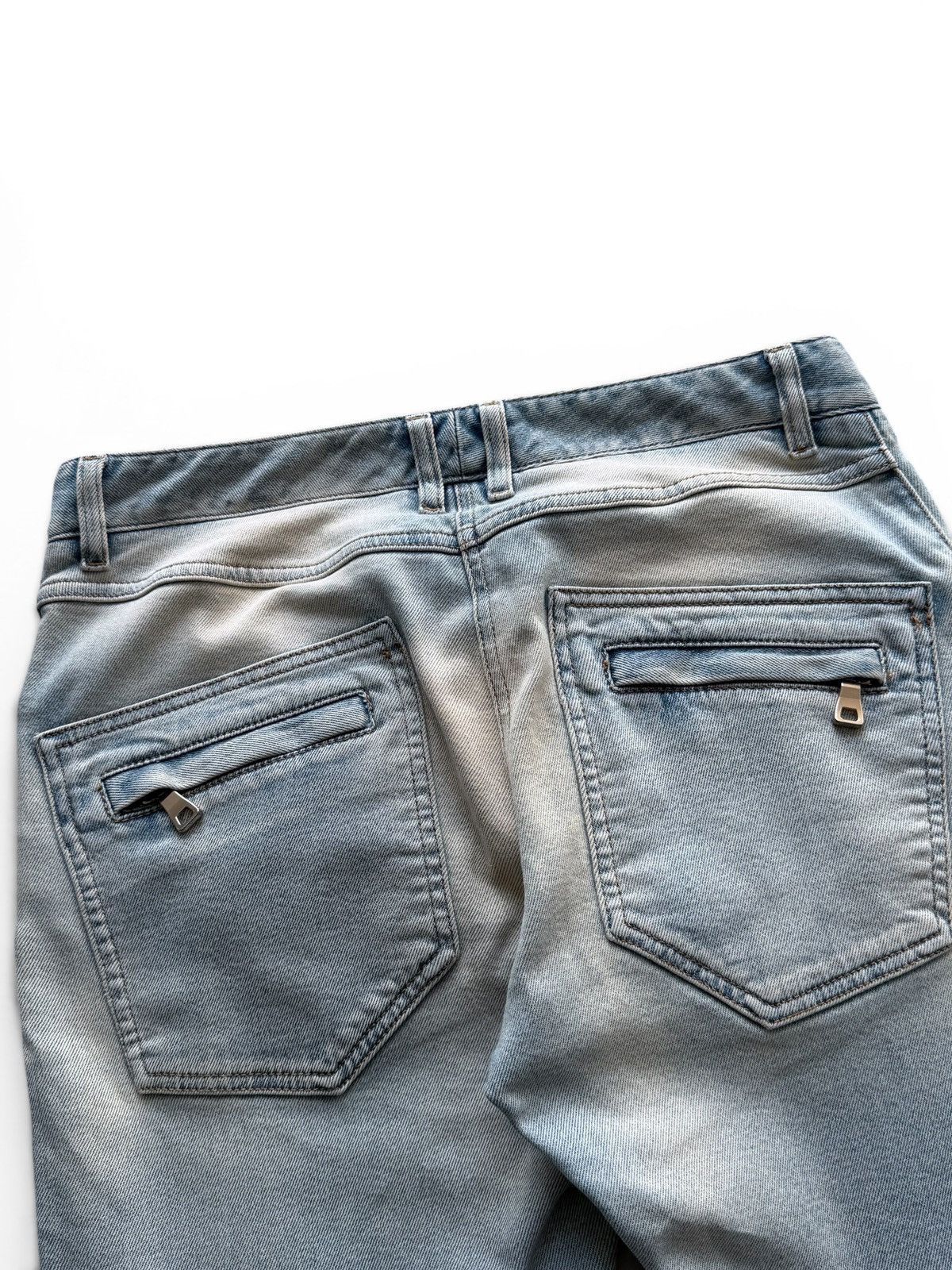 Balmain 2000s Balmain Washed Biker Jeans Size 25" / US 0 / IT 36 - 6 Thumbnail