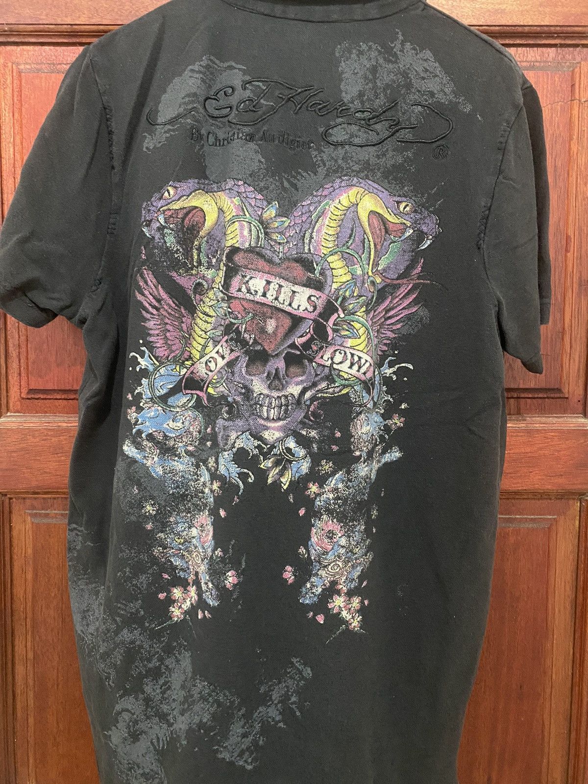 Christian Audigier Ed Hardy By Christian Audigier Skull Polo T-shirt Size US L / EU 52-54 / 3 - 3 Thumbnail