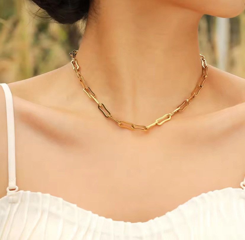 Other 6mm Geometric Bold Oval Rectangle Link Chain Necklace Size ONE SIZE - 2 Thumbnail
