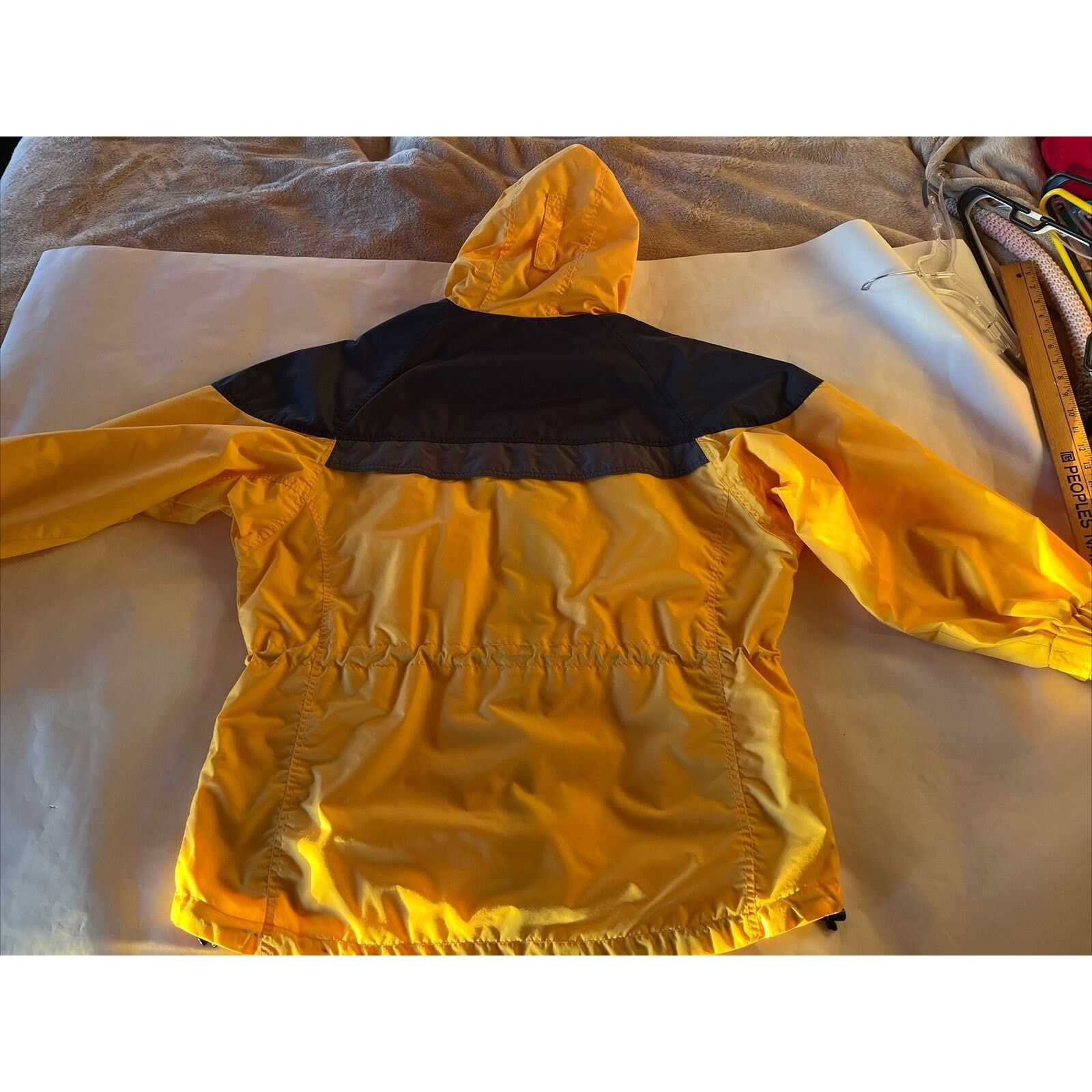 Columbia Columbia Womens L Yellow LS Polyester Nylon Hooded Rain Coat Size L / US 10 / IT 46 - 4 Thumbnail