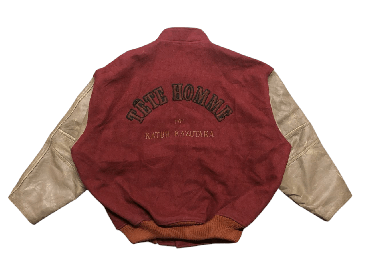 Issey Miyake VINTAGE TETE HOMME KATOH KAZUTAKA VARSITY JACKET DISTRESSED Size US L / EU 52-54 / 3 - 1 Thumbnail