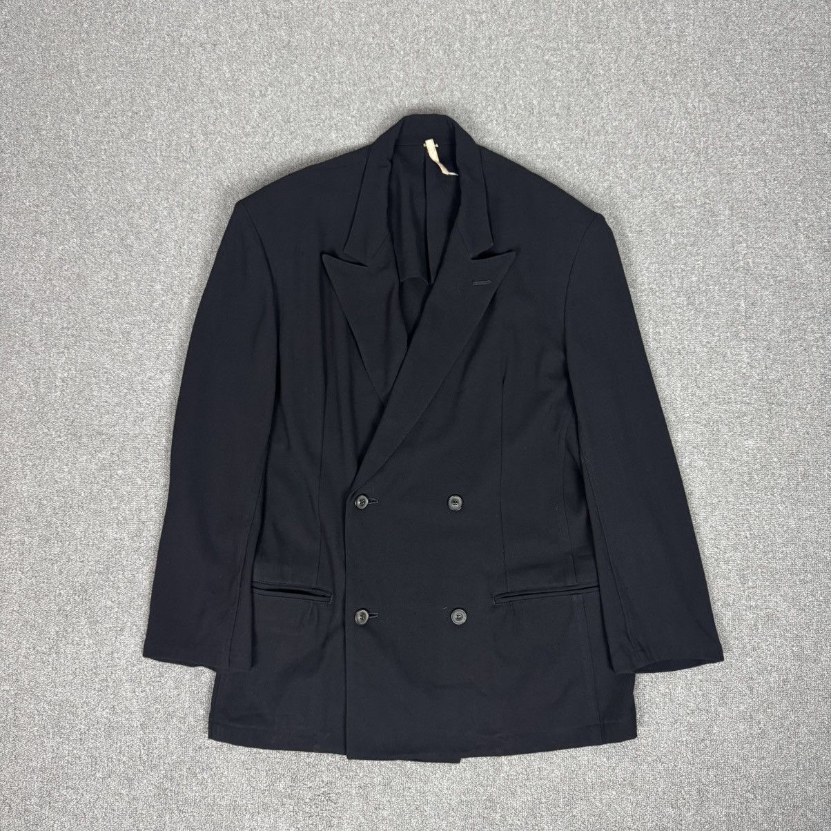 Y's × Yohji Yamamoto Y’s - Yohji Yamamoto - Wool Double Breasted Embossed Design Size US M / EU 48-50 / 2 - 1 Thumbnail