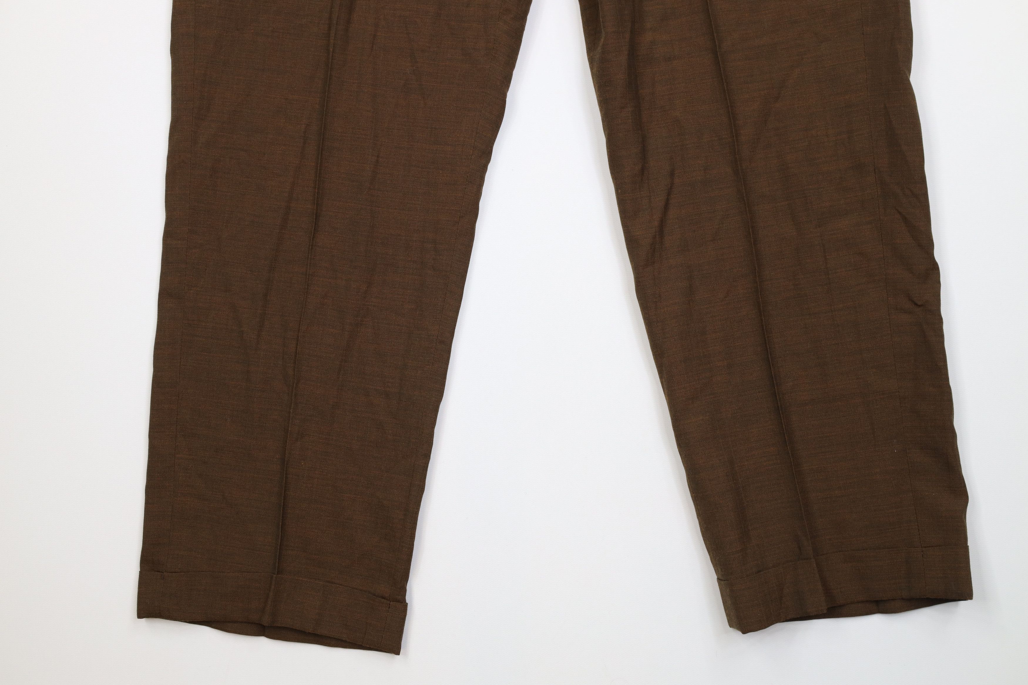 Vintage Vintage 60s Streetwear Wool Knit Chino Pants Heather Brown Size US 32 / EU 48 - 4 Thumbnail