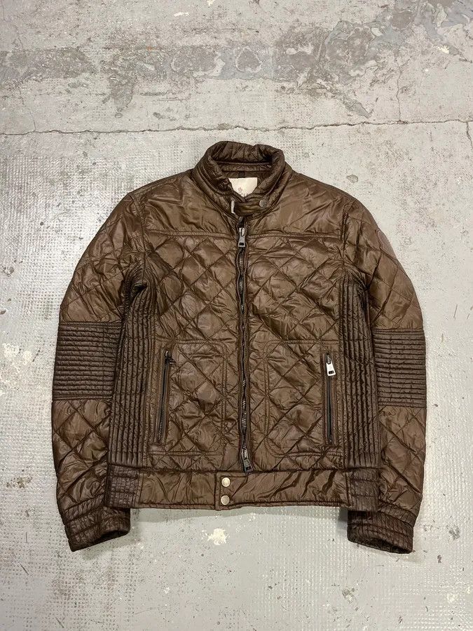Moncler Moncler Brown Quilted Biker Puffer Jacket Size US S / EU 44-46 / 1 - 1 Thumbnail