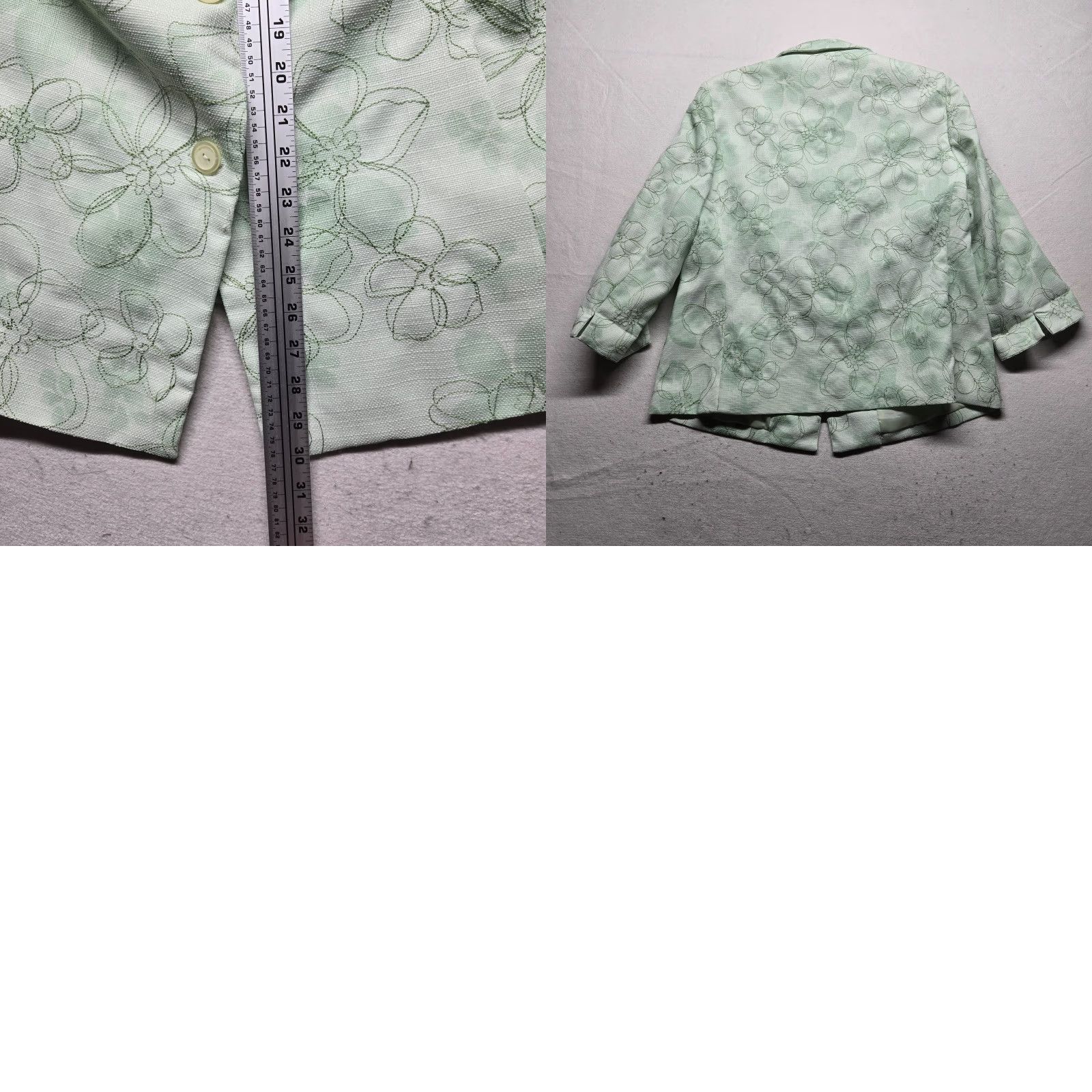 Vintage Alfred Dunner Floral Green Jacket Women Full Zip Cotton Size 16 Size XXL / US 16-18 / IT 52-54 - 8 Thumbnail