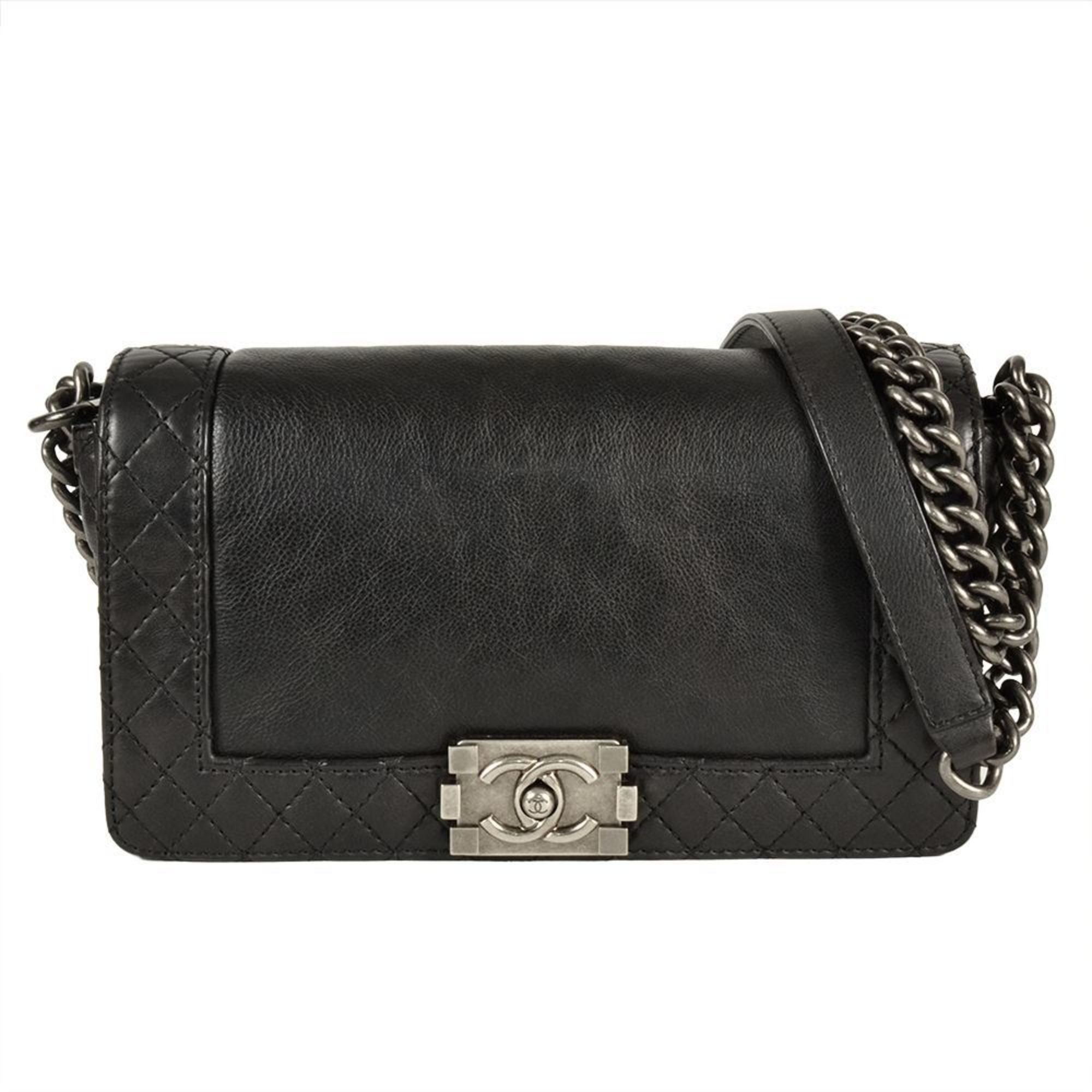 CHANEL Boy Chanel Shoulder Bag Calfskin A92193 Black 18th Series