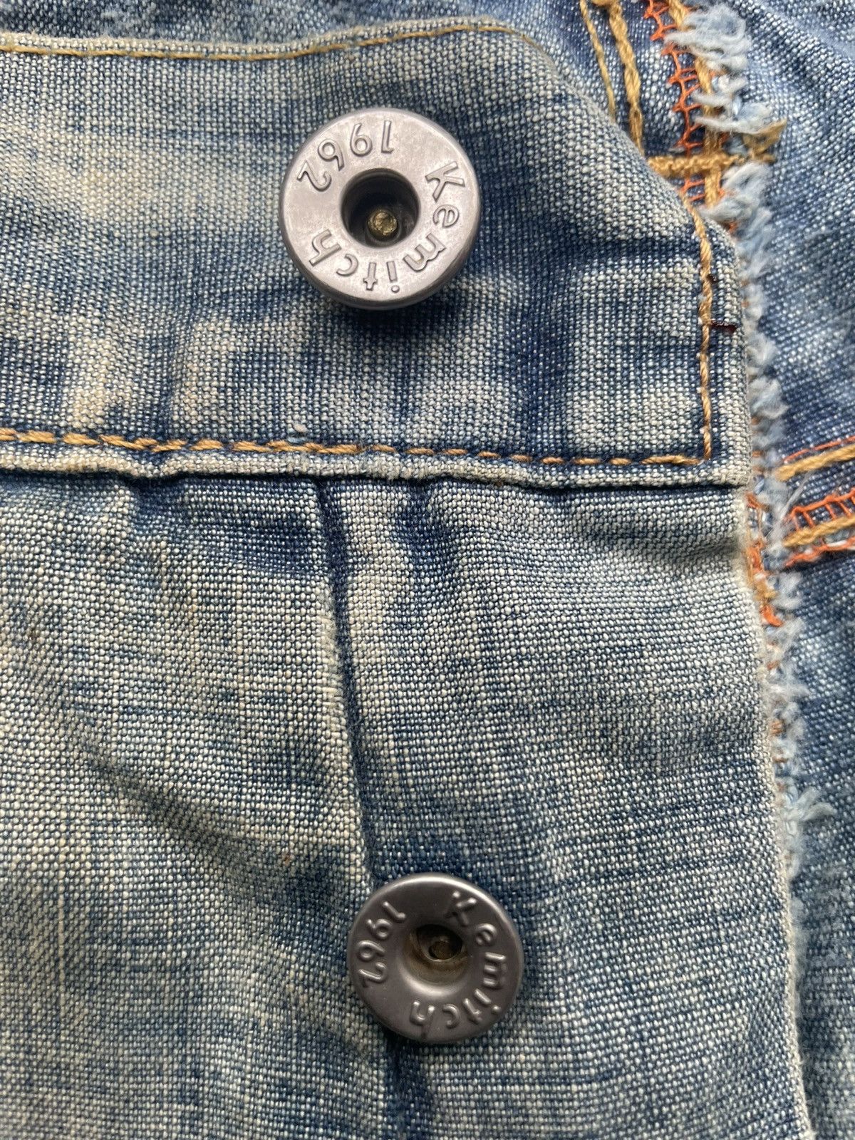 Designer Vintage Kemitch Socialite Faded Distressed Denim Size US 32 / EU 48 - 17 Thumbnail