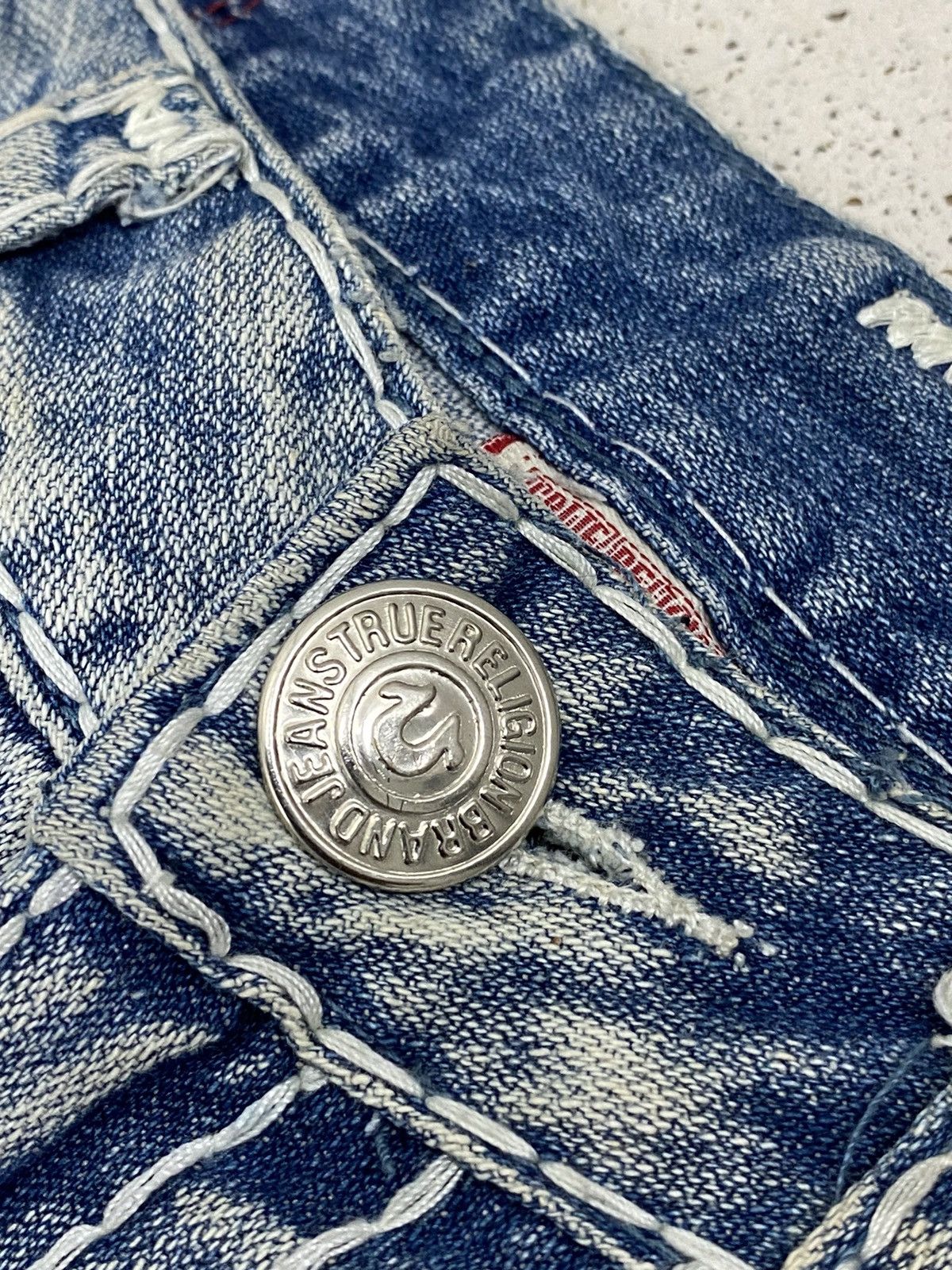 Hysteric Glamour Flare True Religion Japan Light Blue Distressed Denim Size US 31 - 7 Thumbnail