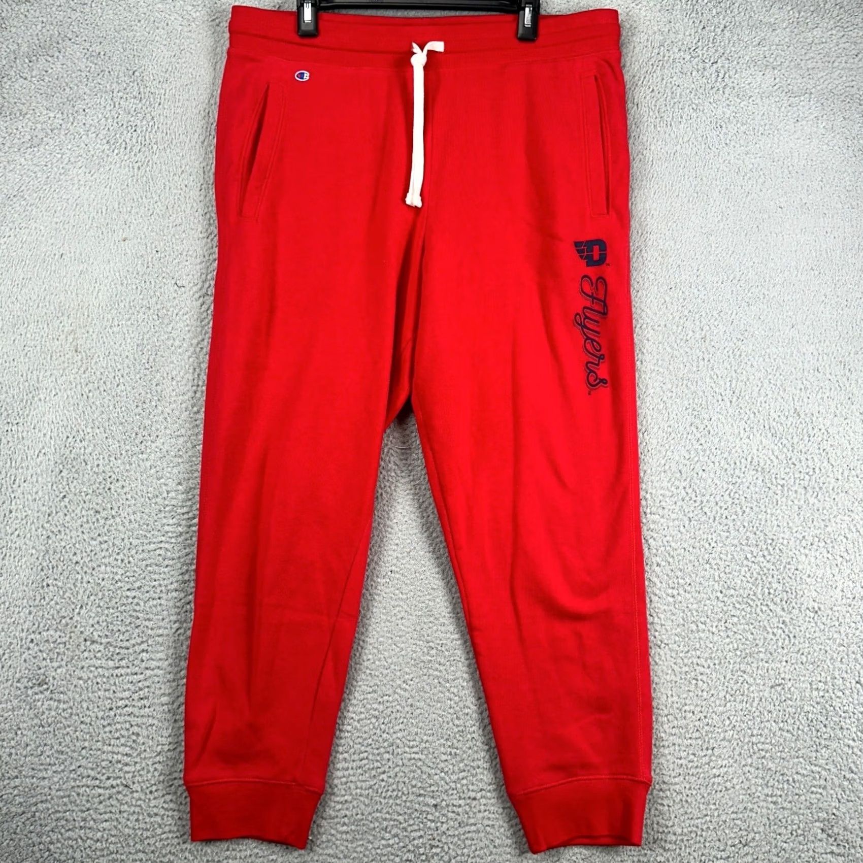 Champion VINTAGE Dayton Flyers Men Jogger Pants XL Red Pull On Drawstring Sweatpants Champion NEW Size US 36 / EU 52 - 2 Thumbnail