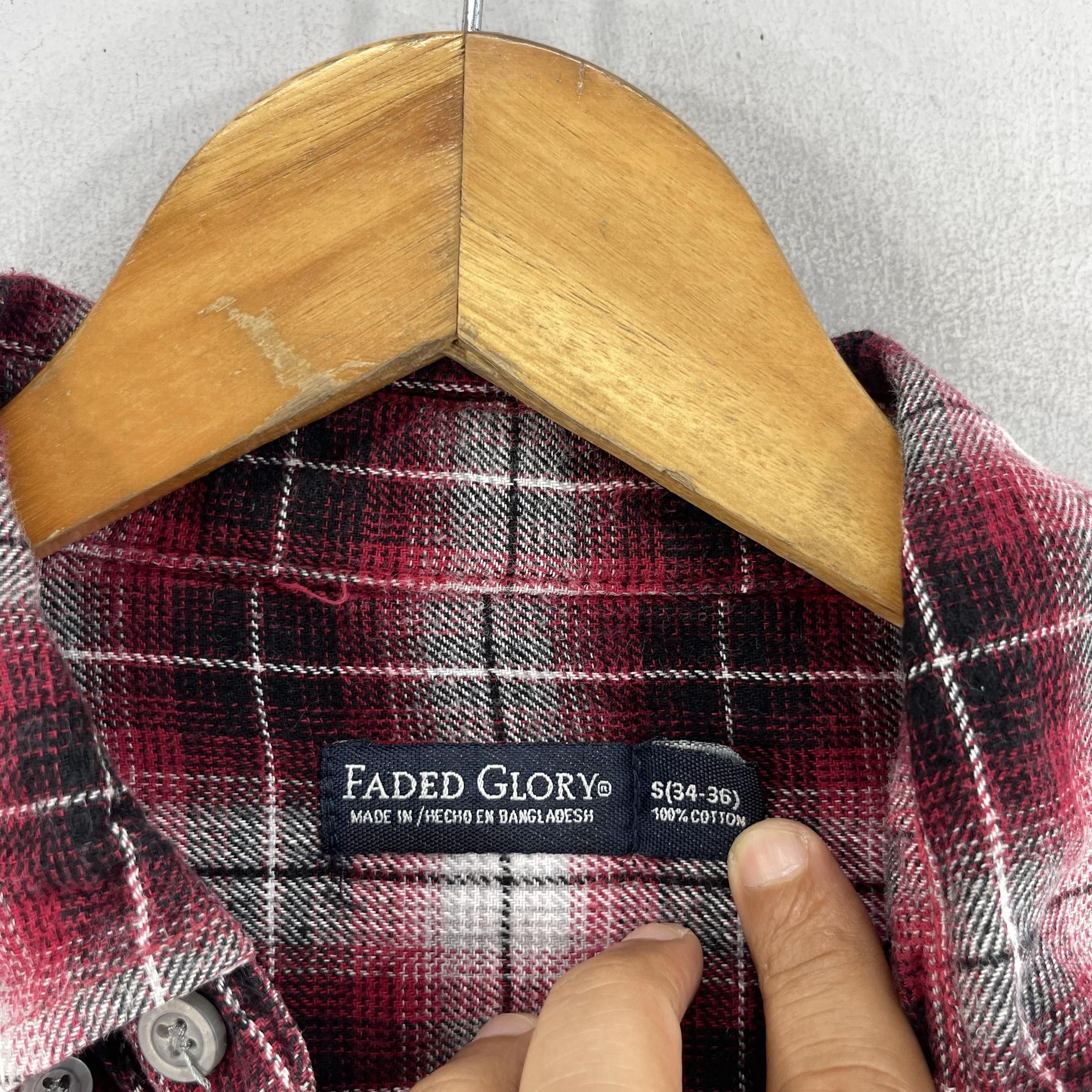 Flannel × Japanese Brand FADED GRLORY Plaid Checkered Shadow Red Button Up Flannel Size US S / EU 44-46 / 1 - 5 Thumbnail