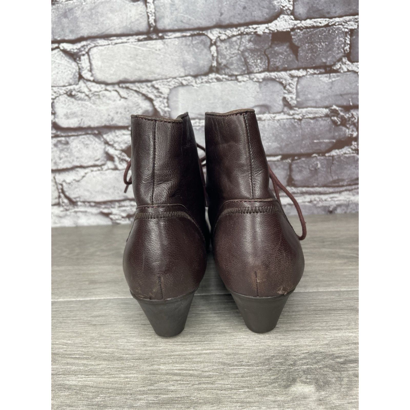 Camper Camper Alicante Brown Leather Lace Up Heel Ankle Boots Women Size US 7.5 / IT 37.5 - 5 Thumbnail