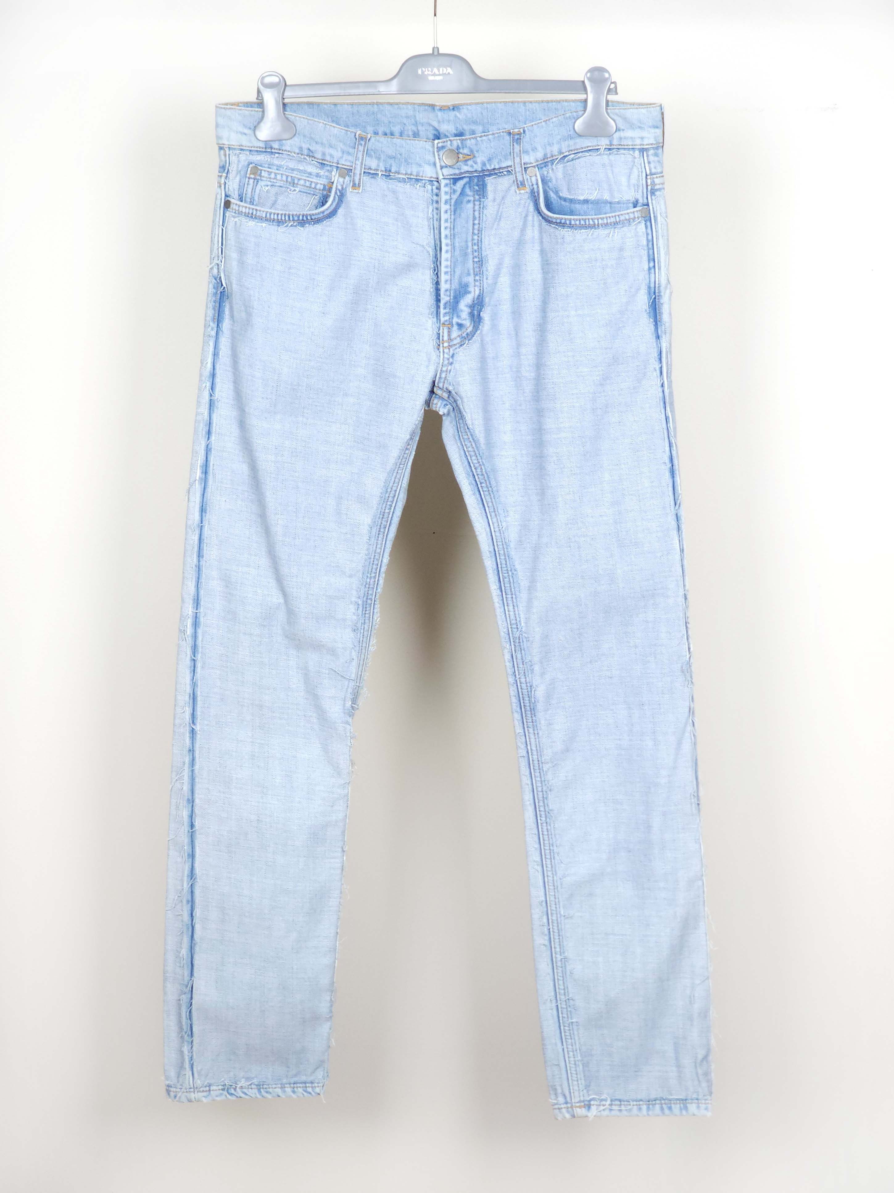 Maison Margiela S/S 2005 Re-Edition Inside Out Reverse Blue Jeans Pants Size US 34 / EU 50 - 1 Thumbnail